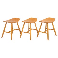 Ejvind Johansson J36 Hocker FDB Mobler Dänemark 1960er Jahre Mid Century Modern Set von 3 Hockern