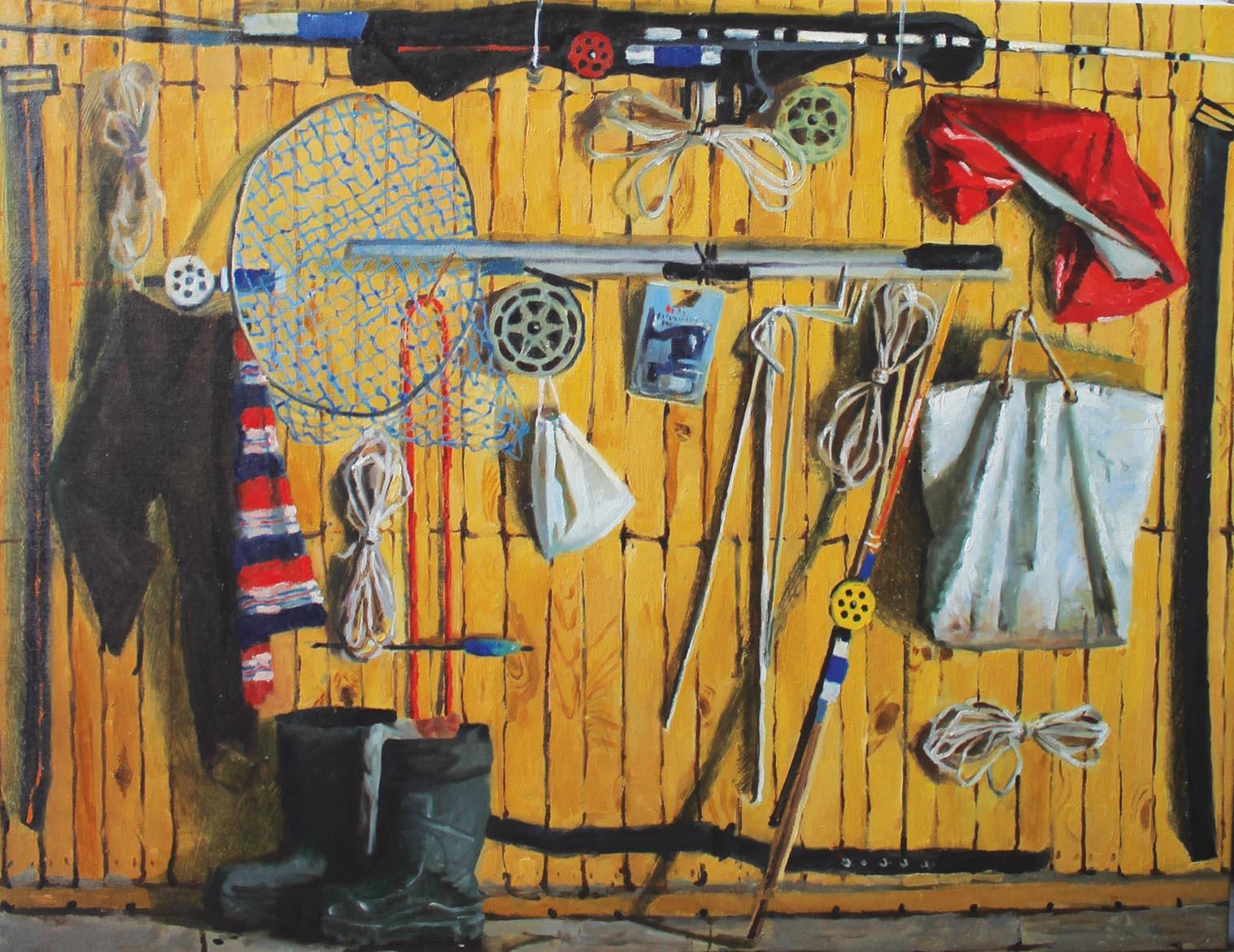 Ekaterina Bokotey Still-Life Painting – Stillleben auf Wood Wood