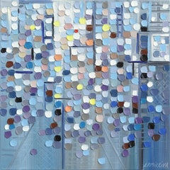 Tra le strade - Pittura ad olio su tela originale astratta con effetto impasto