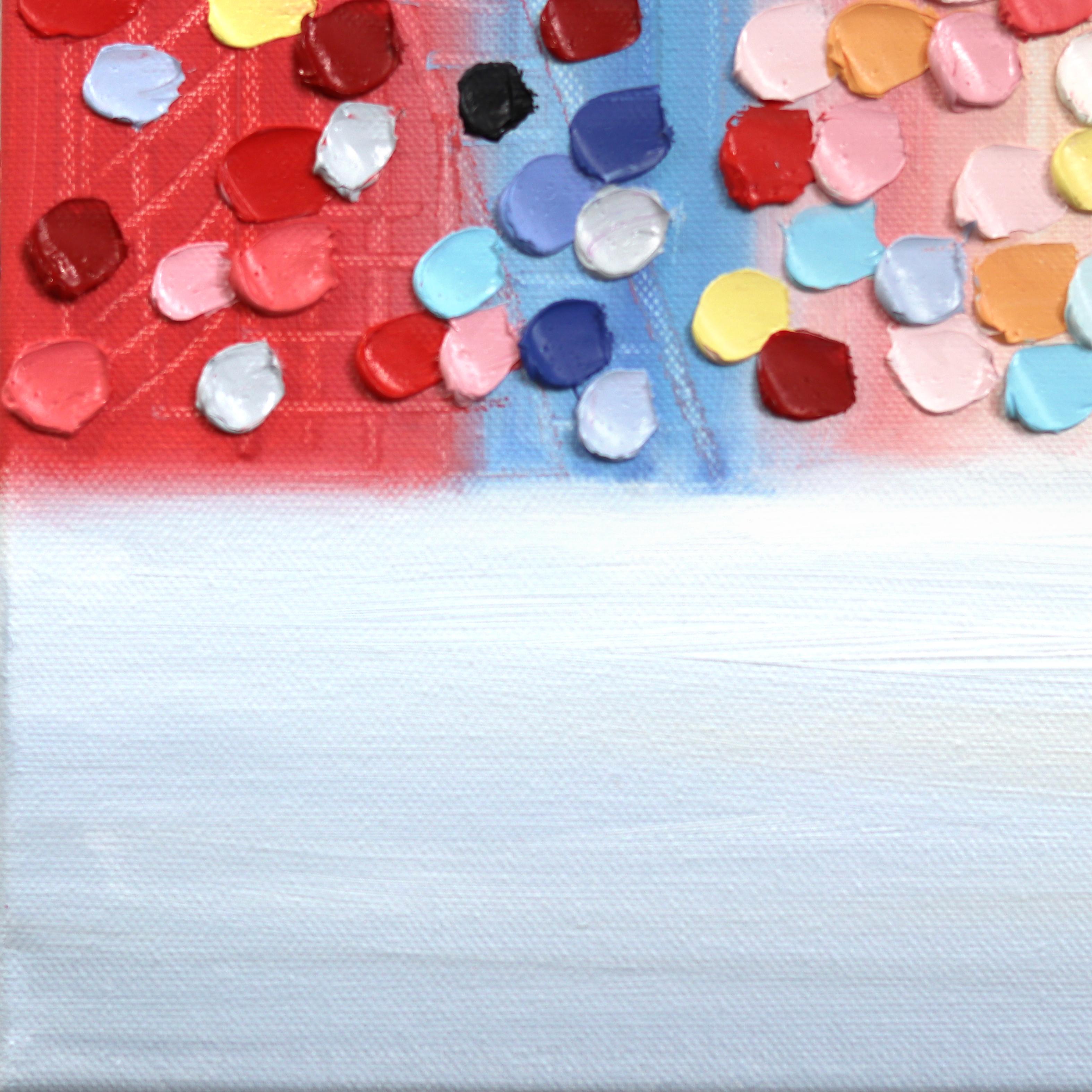 Blush of Dawn - Pittura ad olio astratta figurata e colorata a impasto in vendita 2
