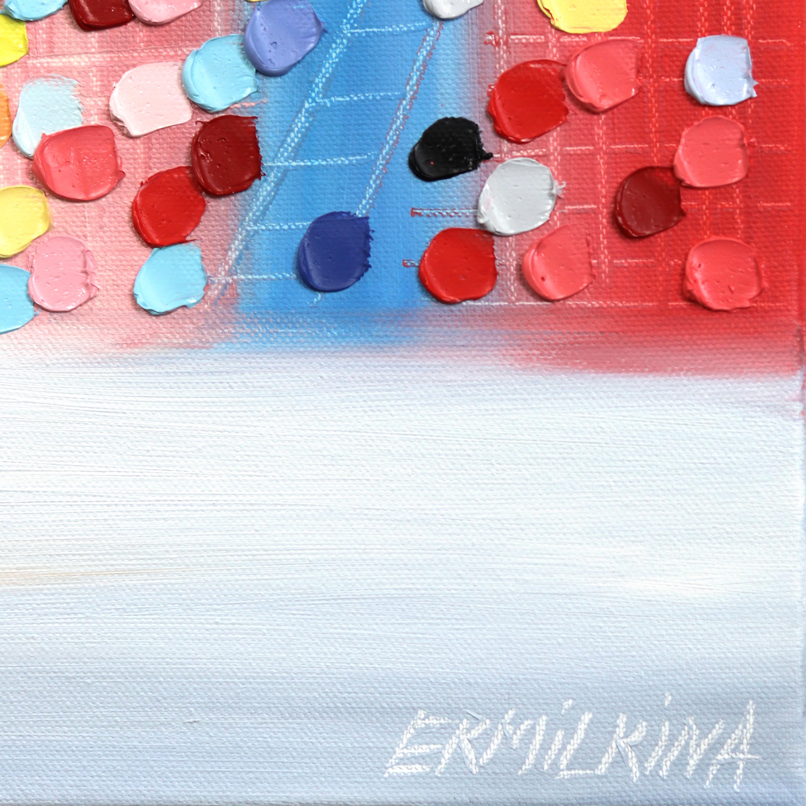 Blush of Dawn - Pittura ad olio astratta figurata e colorata a impasto in vendita 4