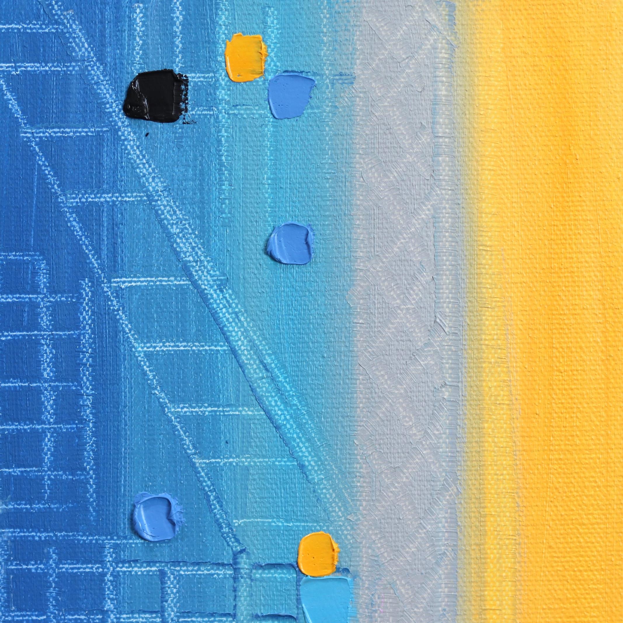 Zentraler Quadrat –  Abstraktes Ölgemälde, Original (Beige), Landscape Painting, von Ekaterina Ermilkina