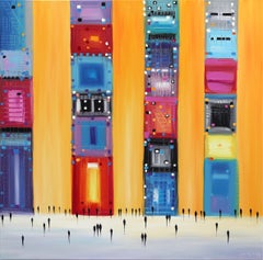 Central Square -  Original Abstract Oil Painting
