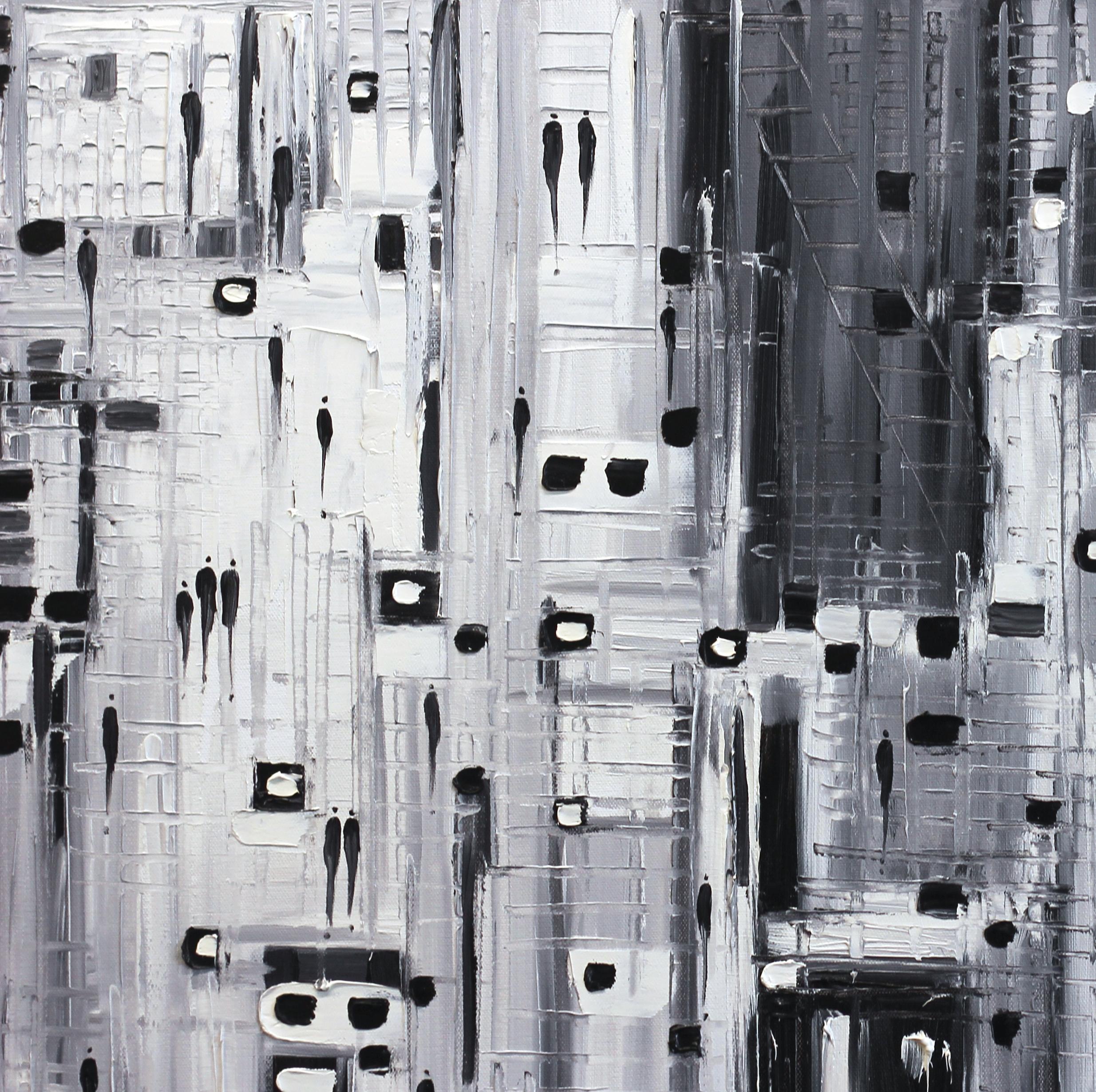 City Hive - Black Abstract Painting by Ekaterina Ermilkina