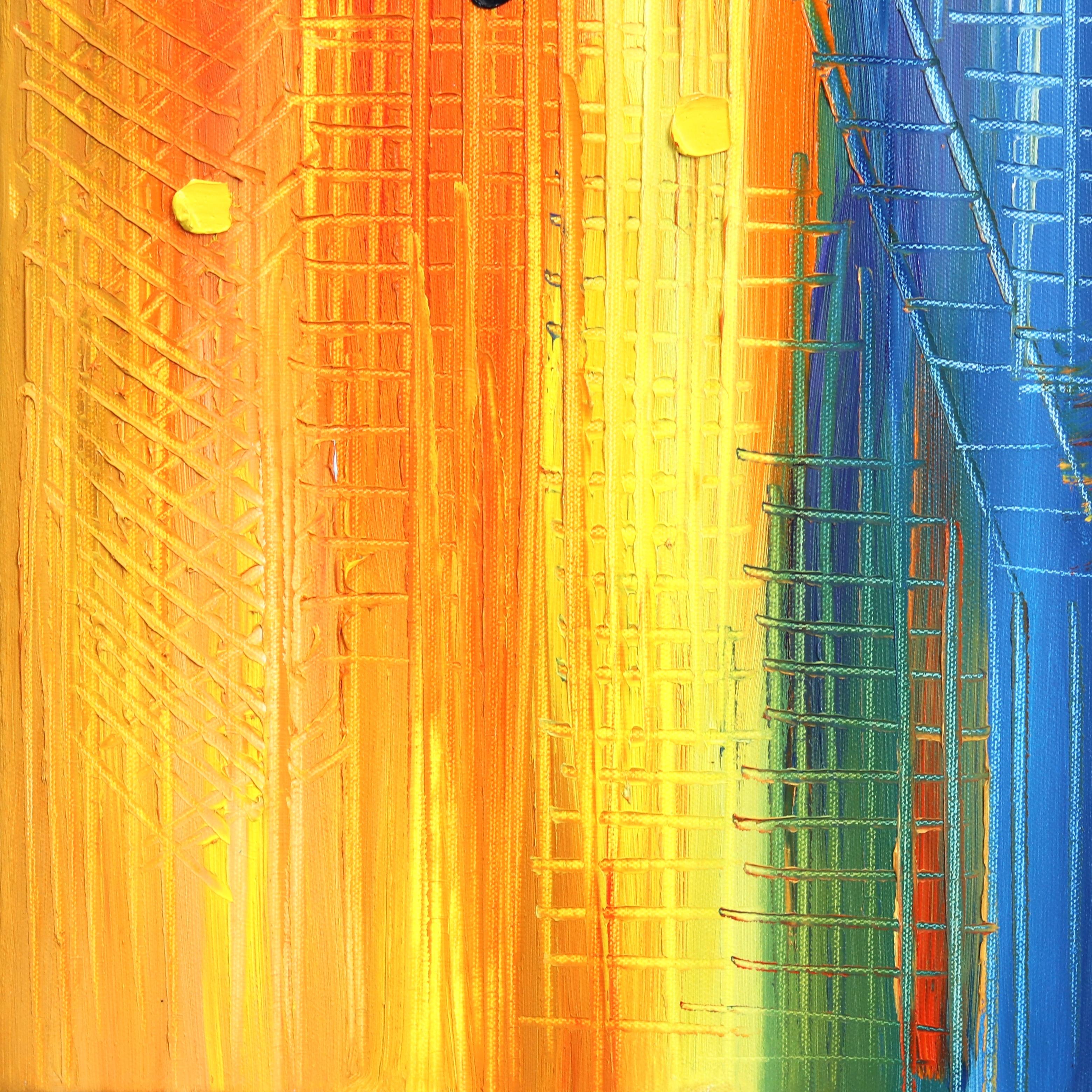 City in Motion - Original Vibrant Colorufl Impasto Oil Painting For Sale 4