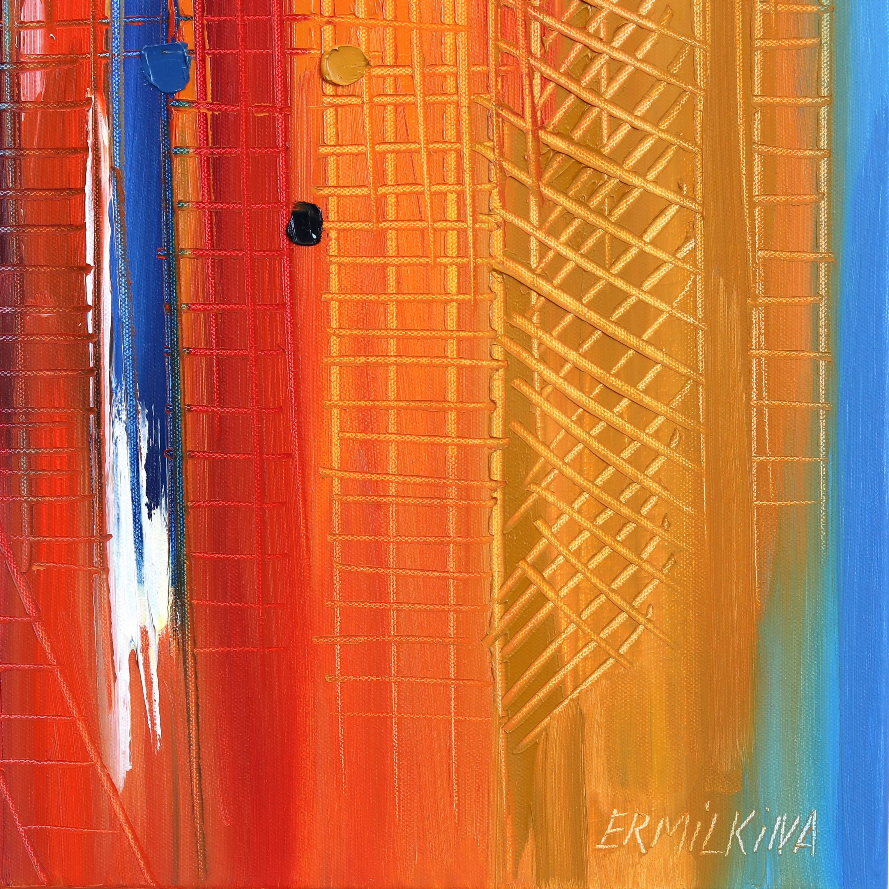 City in Motion - Original Vibrant Colorufl Impasto Oil Painting For Sale 5
