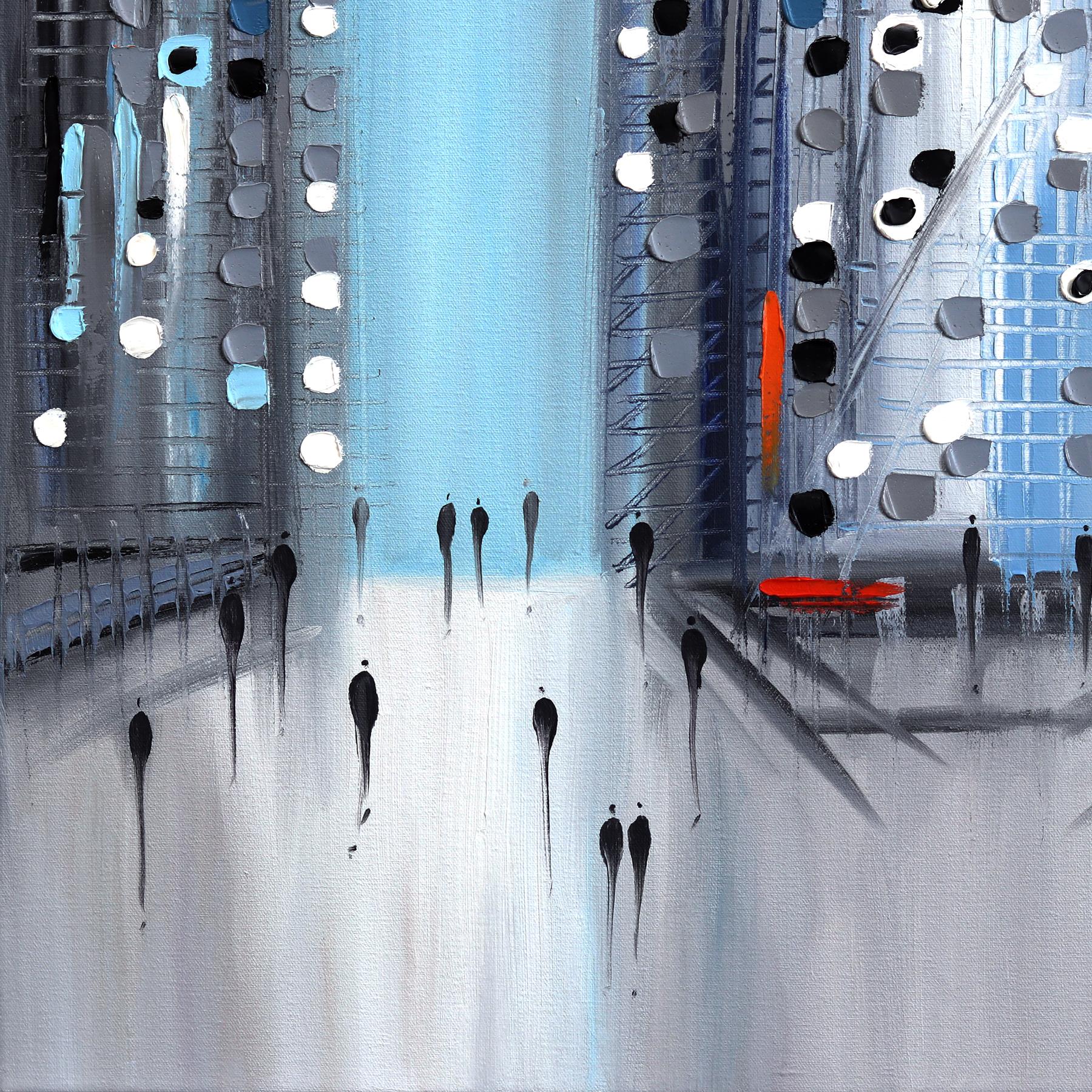 In The City Today - Original Soft Textural City Oil Painting For Sale 5