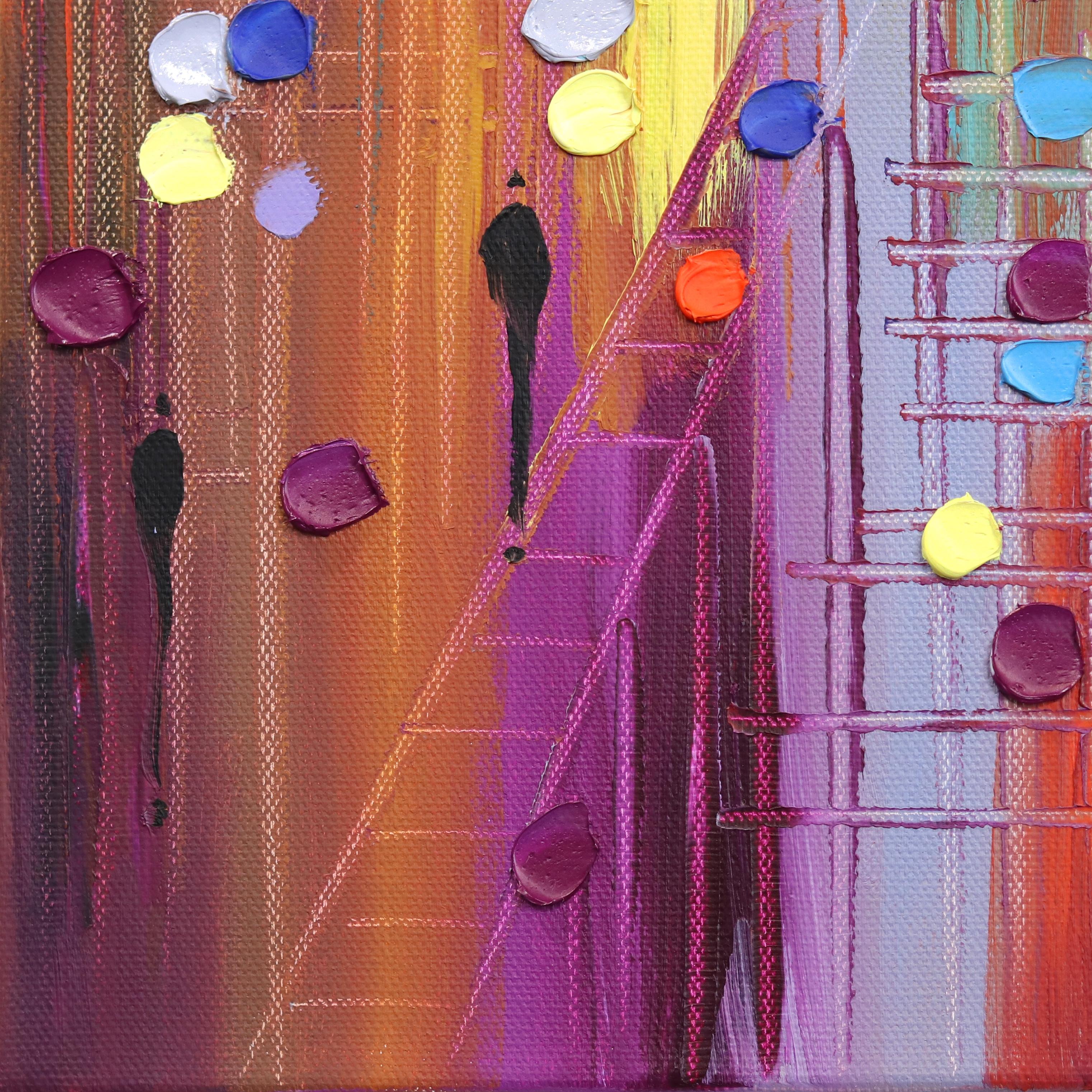 Après-midi coloré - Peinture à l'huile à l'empâtement vibrant en vente 2