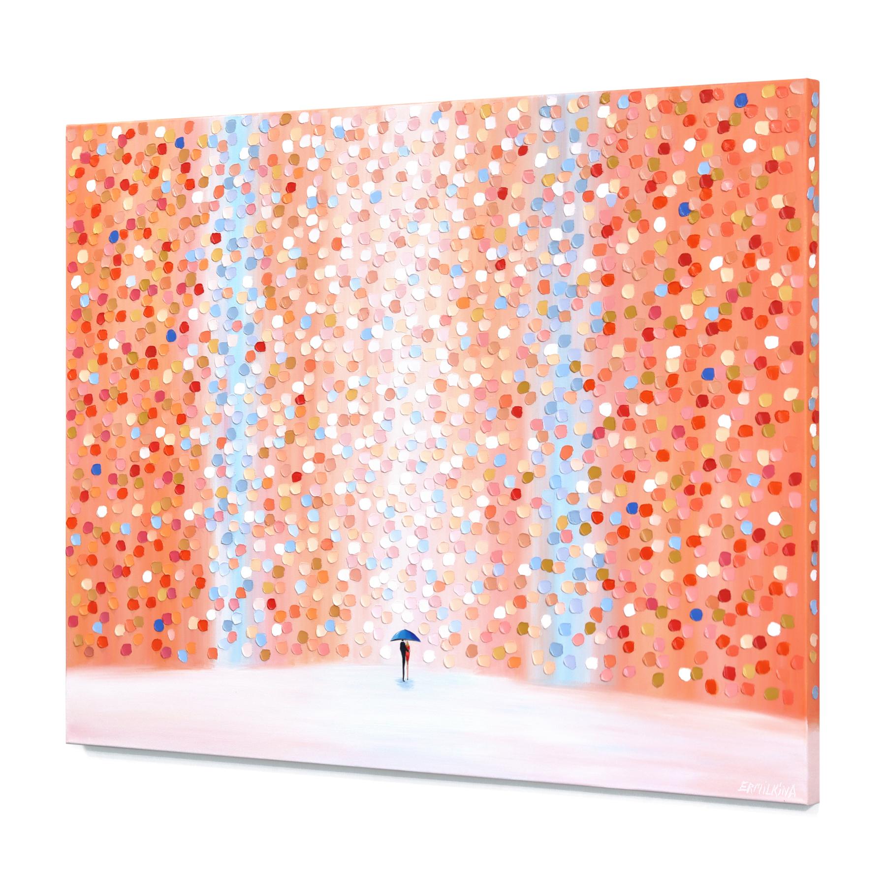 Dawn Stroll - Expressive Color Drenched Textured Impasto Figurative Painting For Sale 3