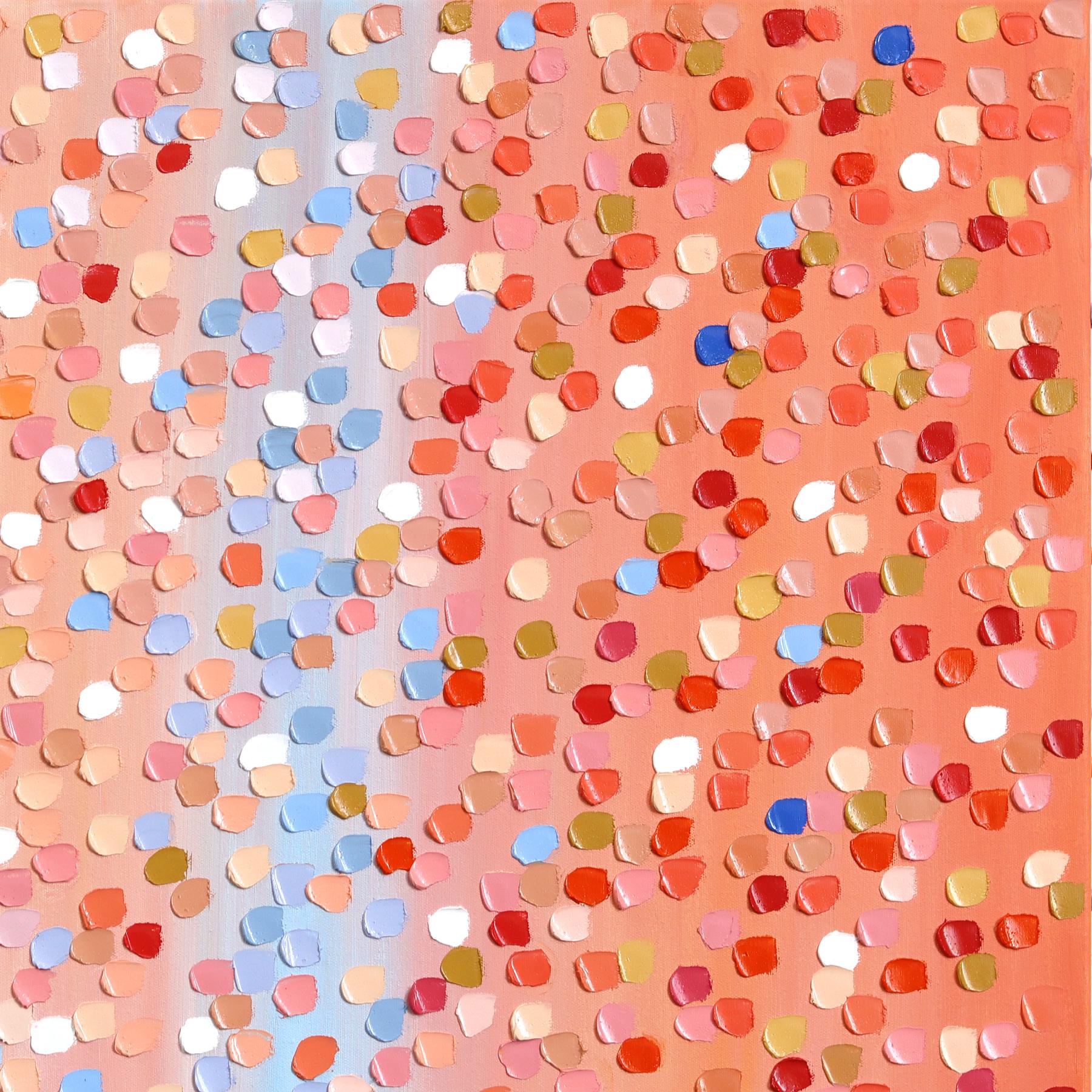 Dawn Stroll - Expressive Color Drenched Textured Impasto Figurative Painting For Sale 4