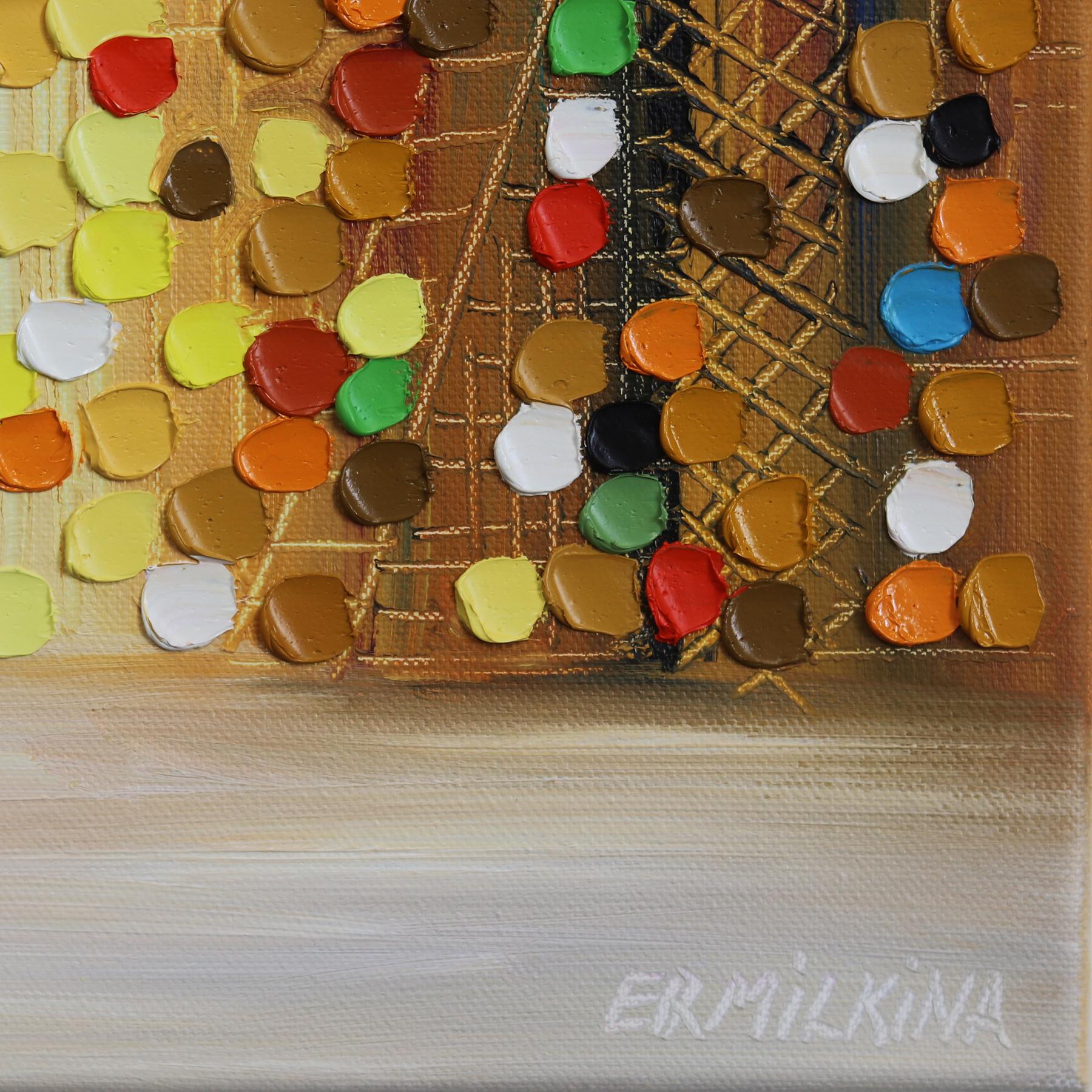 Ekaterina Ermilkina’s original, abstract fine art paintings are created using a skillful combination of applying and removing oil paint with a palette knife on canvas. Her inspirations are the skylines of big cities like Manhattan, Philadelphia, or