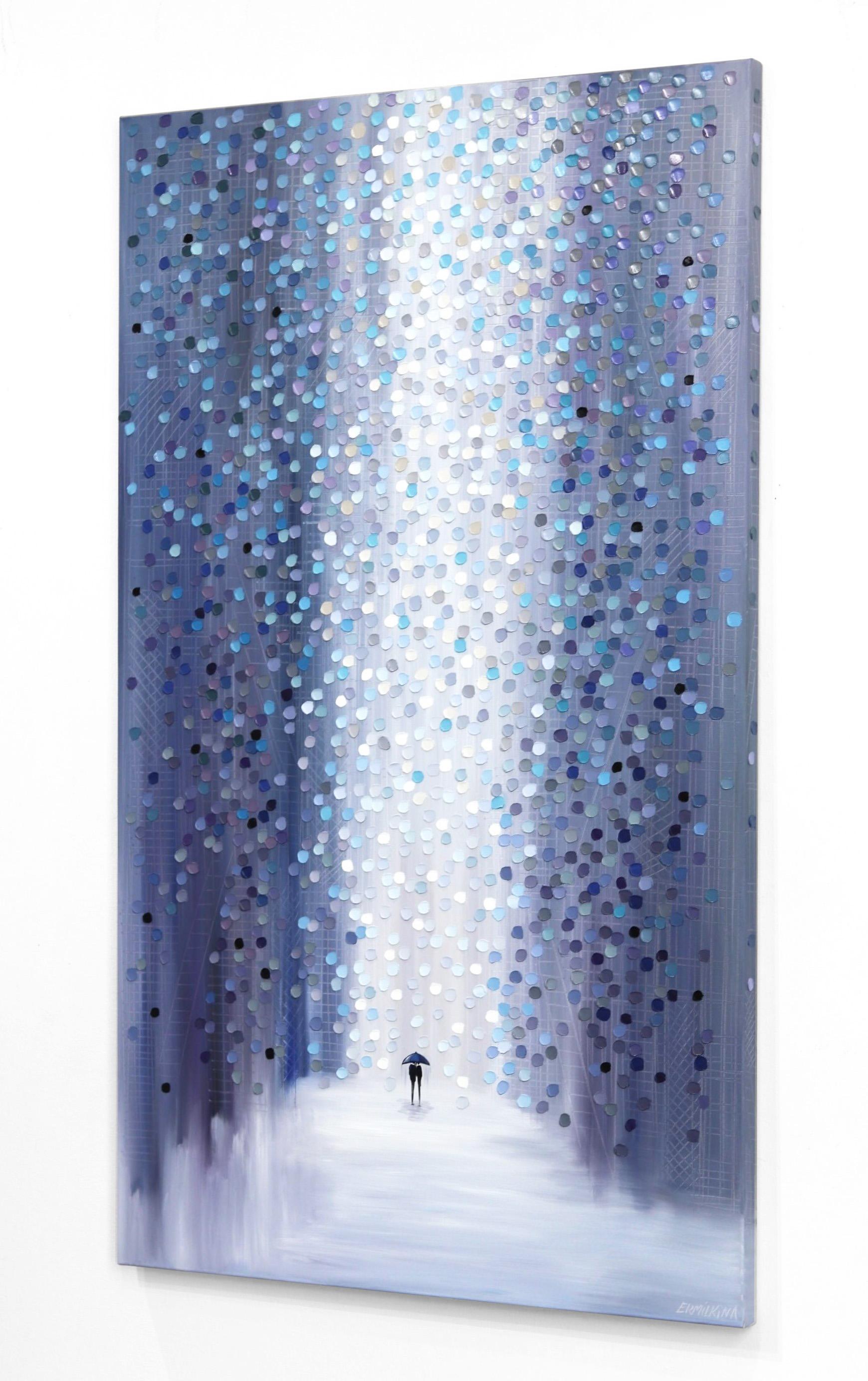 Ekaterina Ermilkinas originelle, abstrakte Gemälde entstehen durch eine geschickte Kombination aus dem Auftragen und Entfernen von Ölfarbe mit einem Spachtel auf Leinwand. Ihre Inspirationen sind die expressionistischen Skylines von Großstädten wie