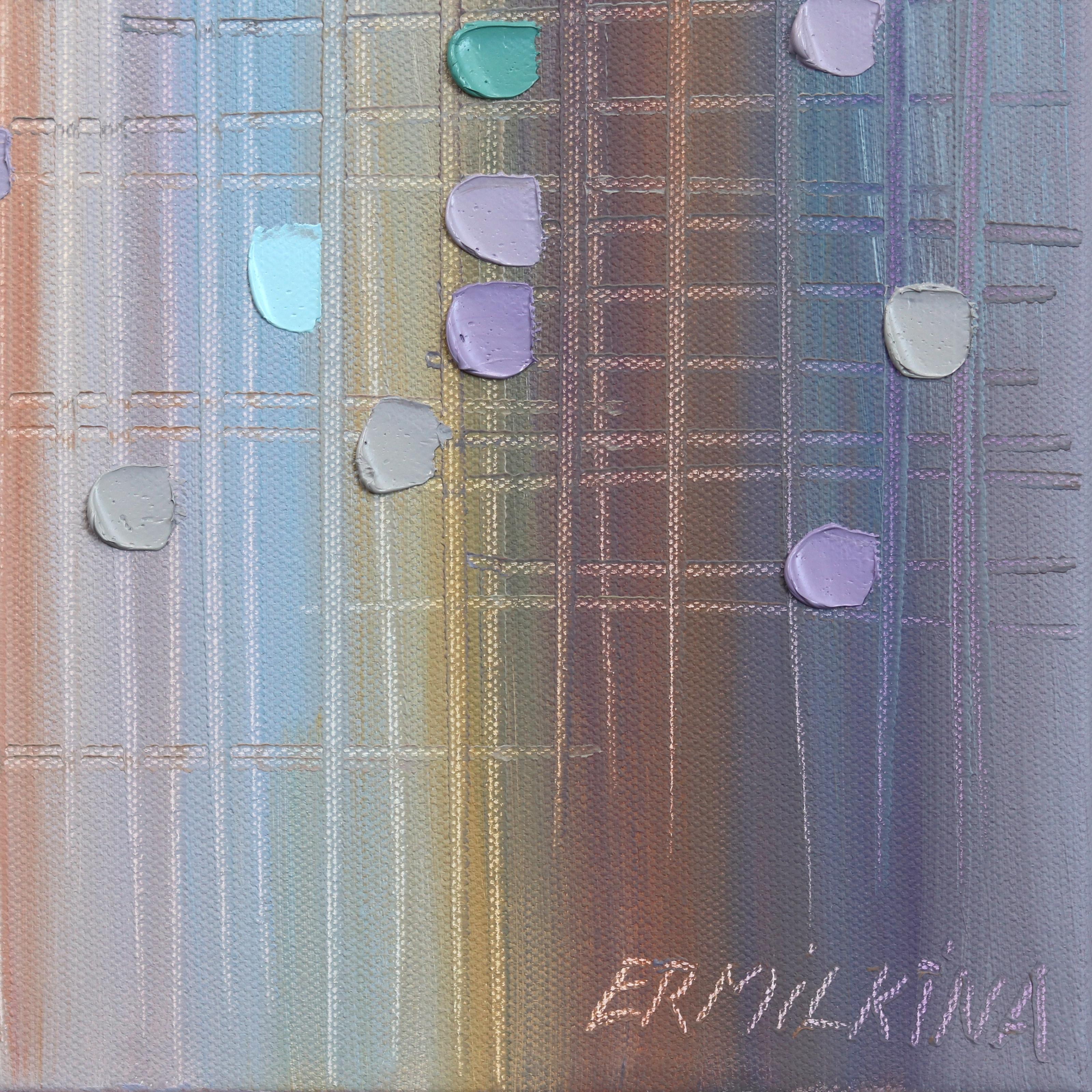Cielo brumoso - Paisaje abstracto original Pintura al óleo Paisaje urbano en venta 3