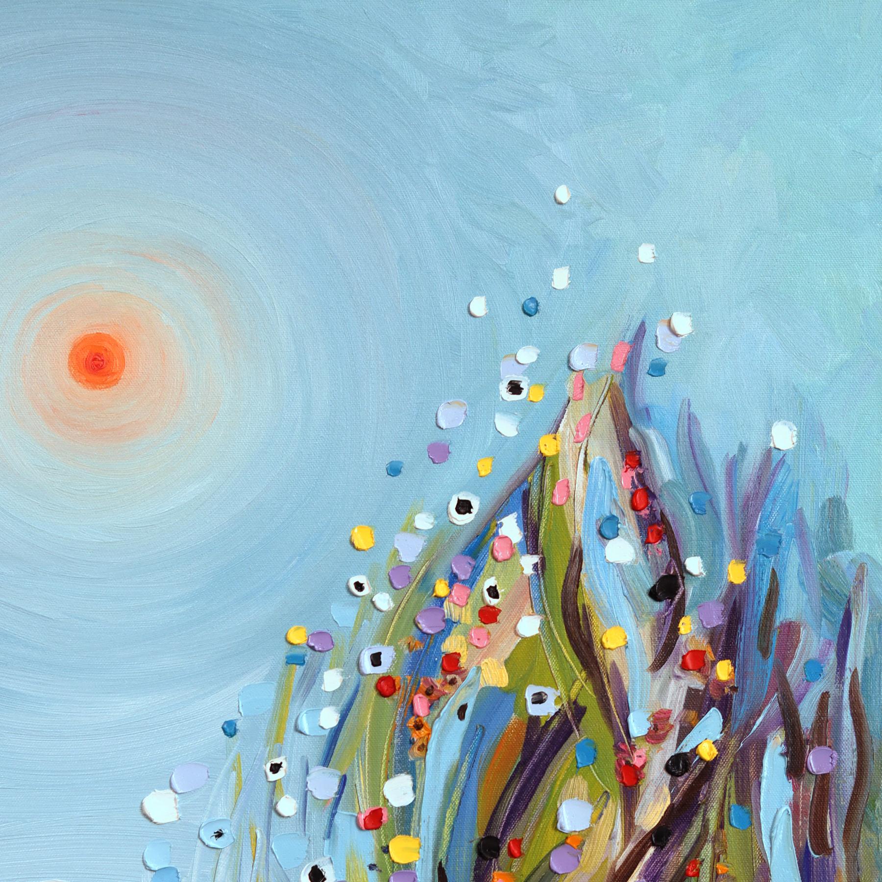 Hidden Hearts - Dreamy Color Drenched Textured Impasto Figurative Painting For Sale 4