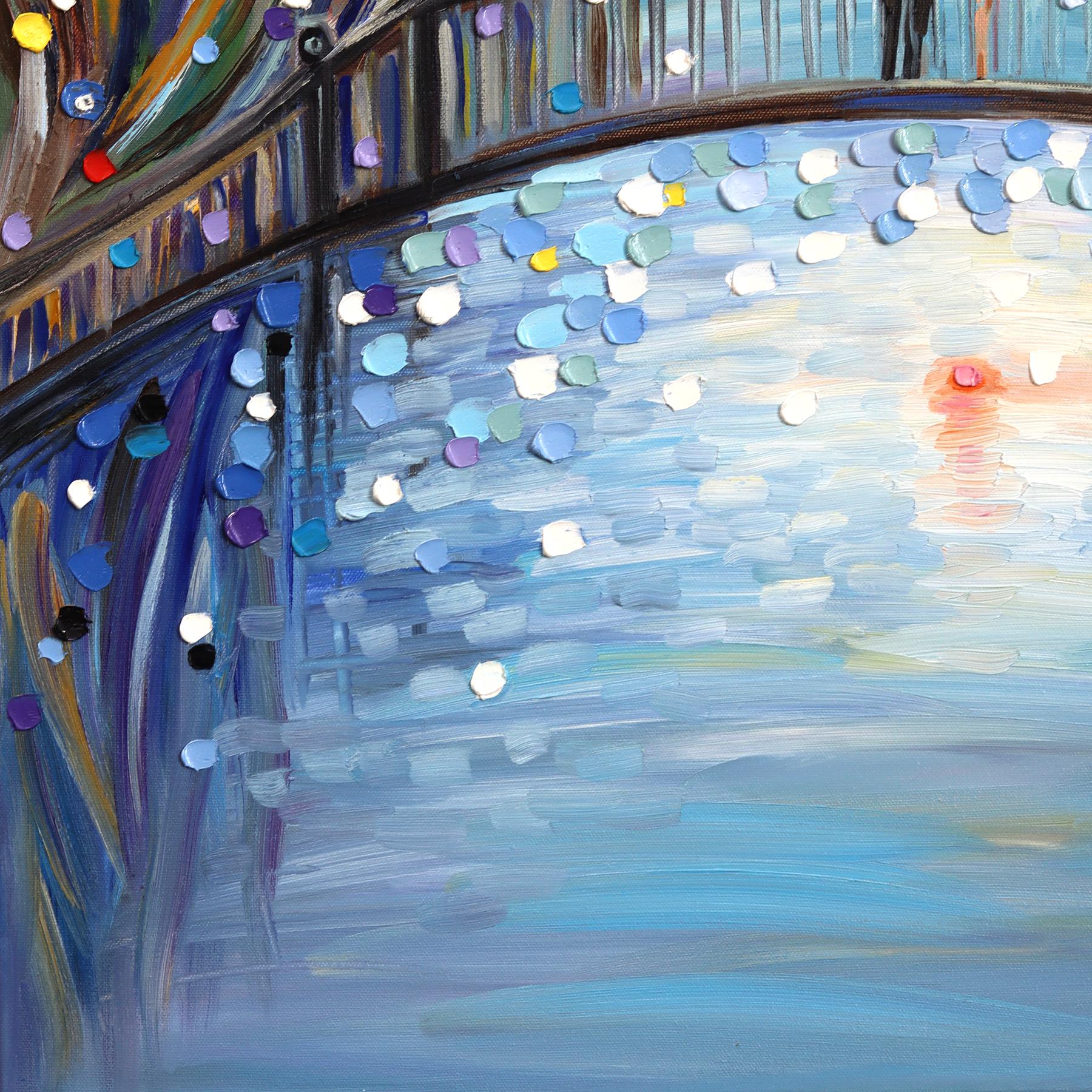 Hidden Hearts - Dreamy Color Drenched Textured Impasto Figurative Painting For Sale 6