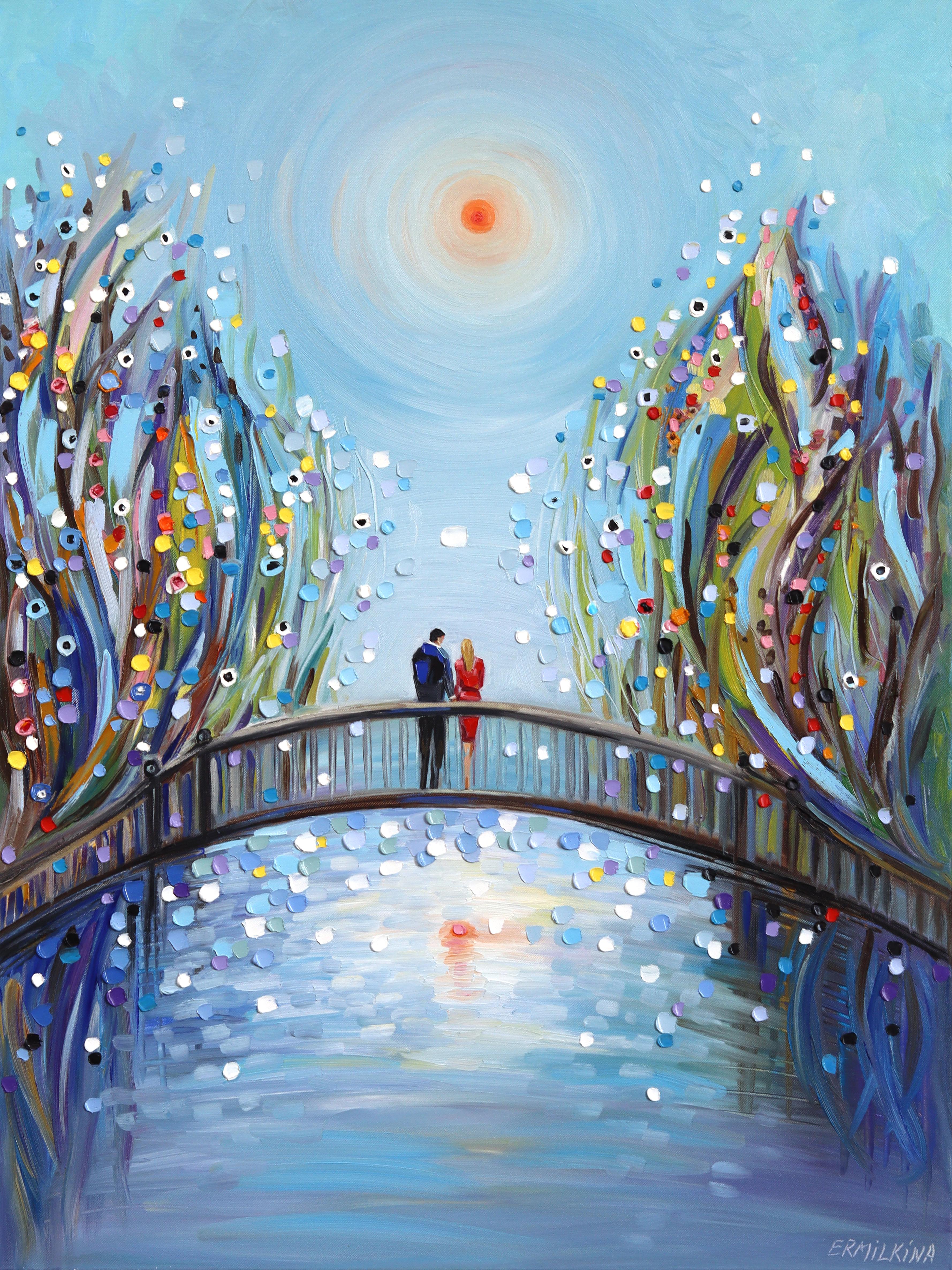 Ekaterina Ermilkina’s original, abstract fine art paintings are created using a skillful combination of applying and removing oil paint with a palette knife on canvas. Her inspirations are the skylines of big cities like Manhattan, Philadelphia, or