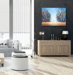 Love In Bloom - Color Drenched Figurative Abstract Textured Impasto Oil Painting