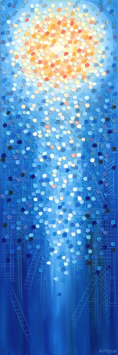 New Sun - Large Scale Abstract Landscape Impasto Textured Oil Painting on Canvas (en anglais)