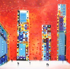 Night City - Colorful Original Oil Painting