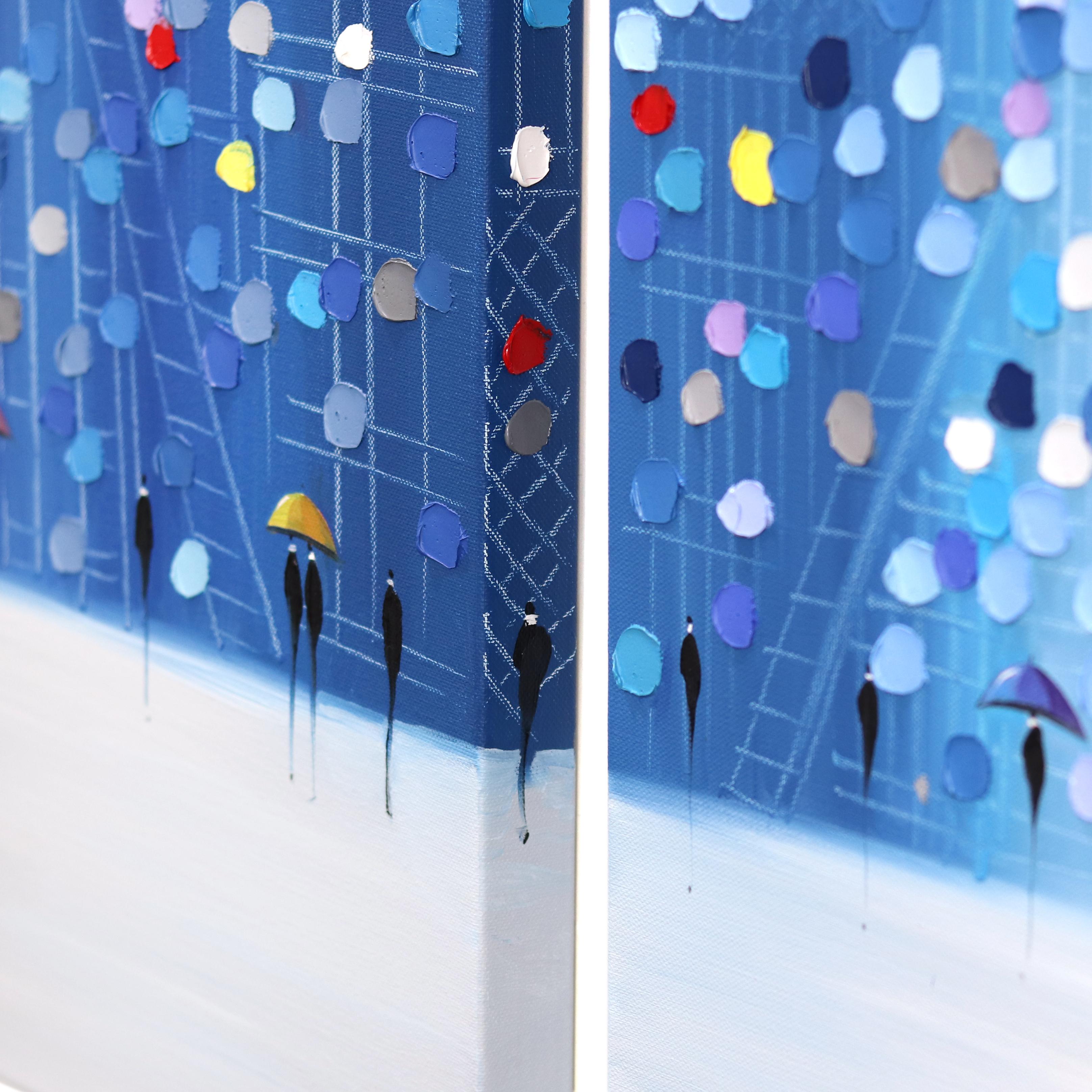 Ekaterina Ermilkinas originelle, abstrakte Gemälde entstehen durch eine gekonnte Kombination aus dem Auftragen und Entfernen von Ölfarbe mit einem Spachtel auf Leinwand. Ihre Inspirationen sind die Skylines von Großstädten wie Manhattan,