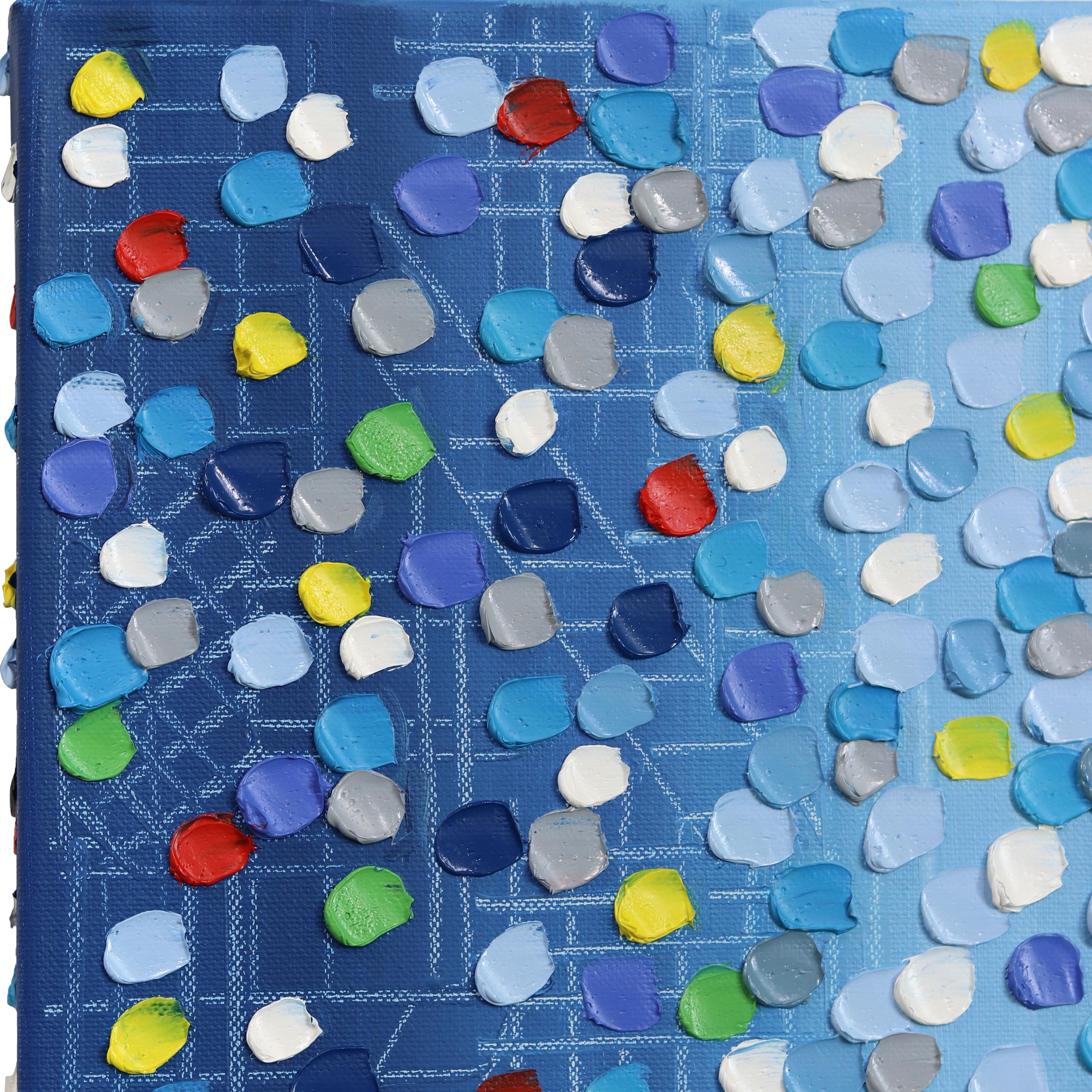 Anochecer - Abstracto Tono Frío Colorido Textura Impasto Figurativo Pintura al Óleo - Abstract Painting Azul de Ekaterina Ermilkina