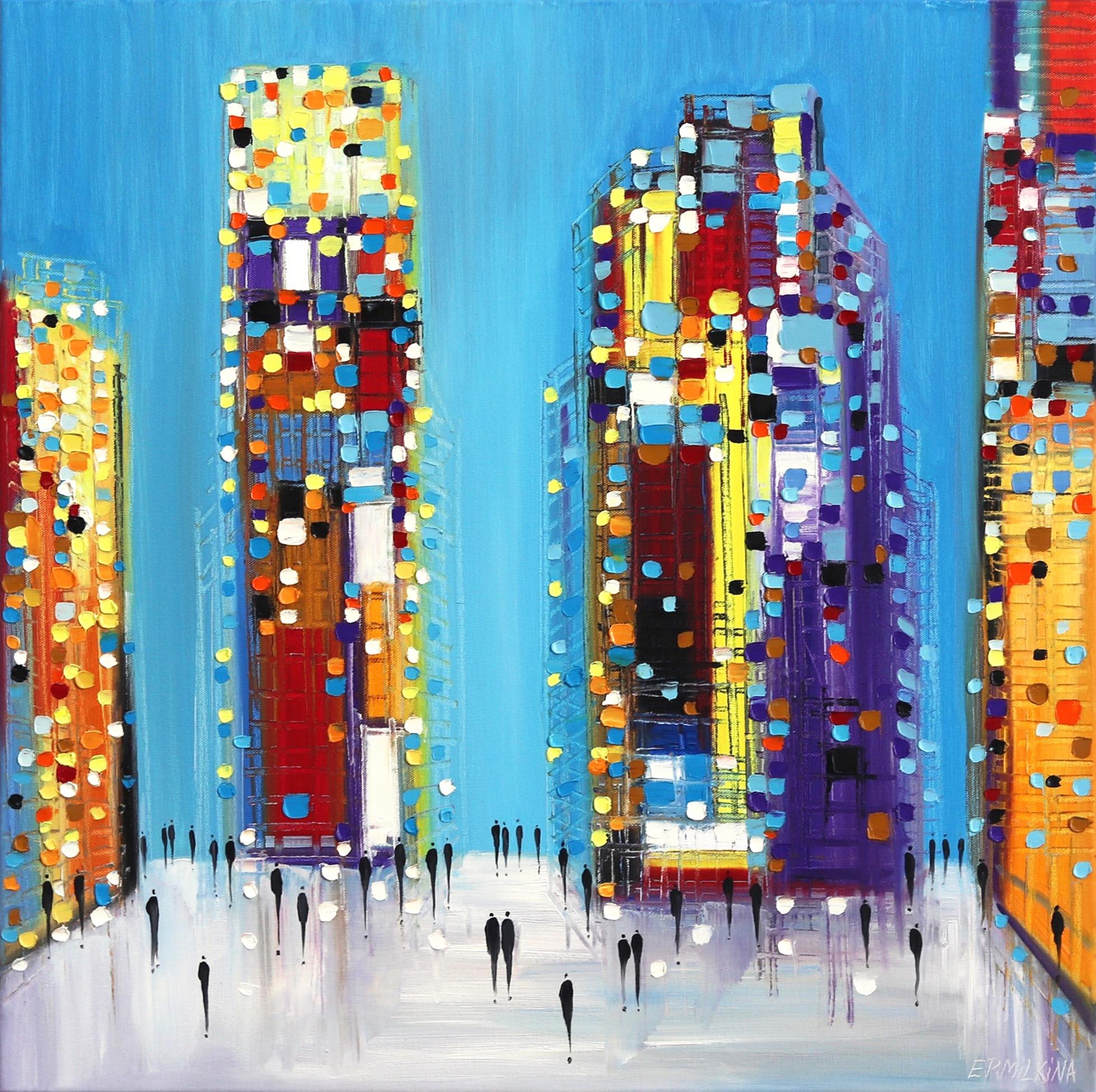 Once In The City - Colorful Original Oil Painting