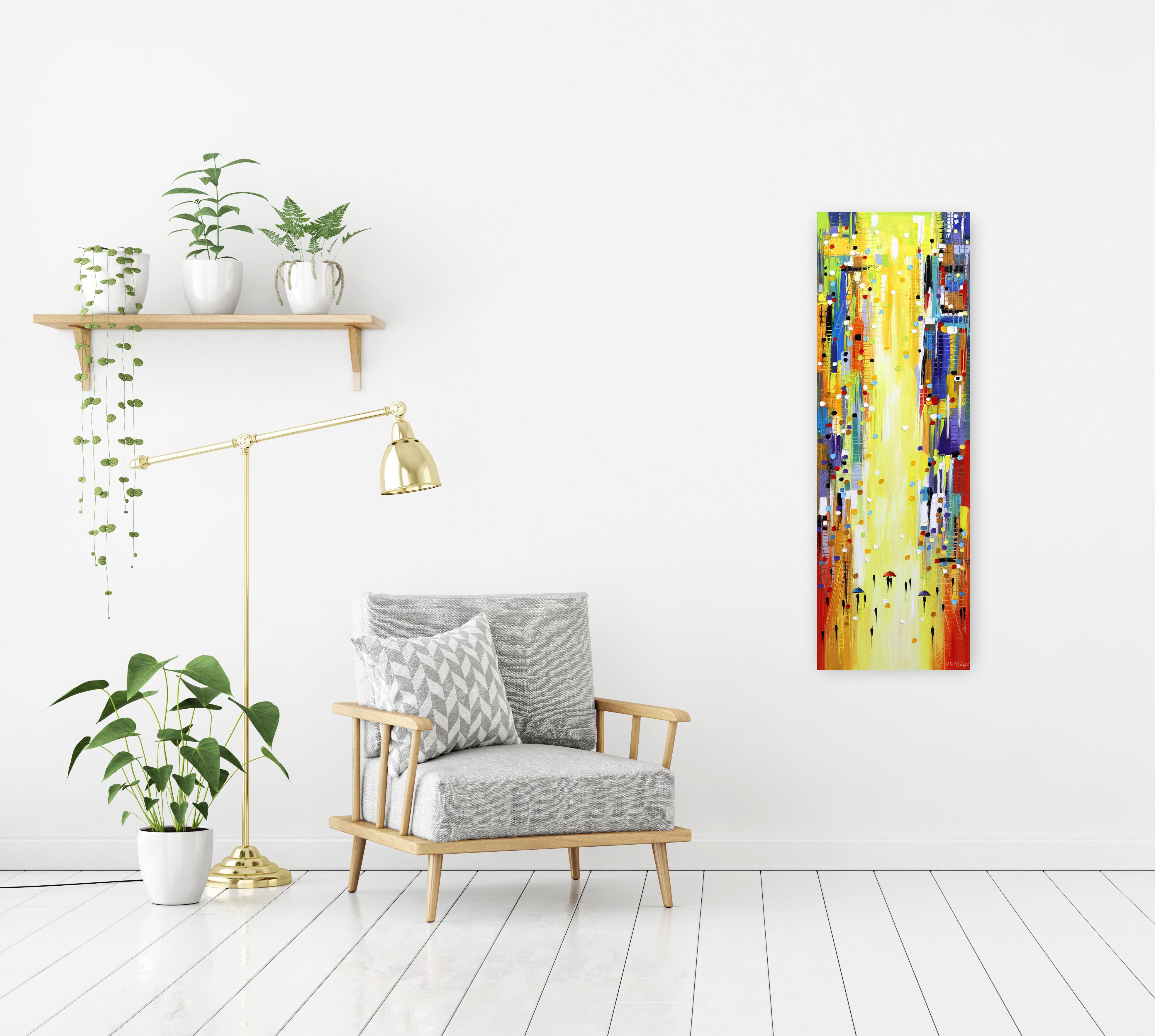 Ekaterina Ermilkina’s original, abstract fine art paintings are created using a skillful combination of applying and removing oil paint with a palette knife on canvas. Her inspirations are the expressionistic skylines of big cities like Manhattan,