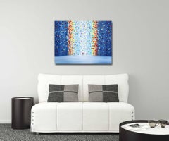 Rainy Nights - Figuratives, strukturiertes, farbenfrohes, farbenfrohes Ölgemälde auf Leinwand