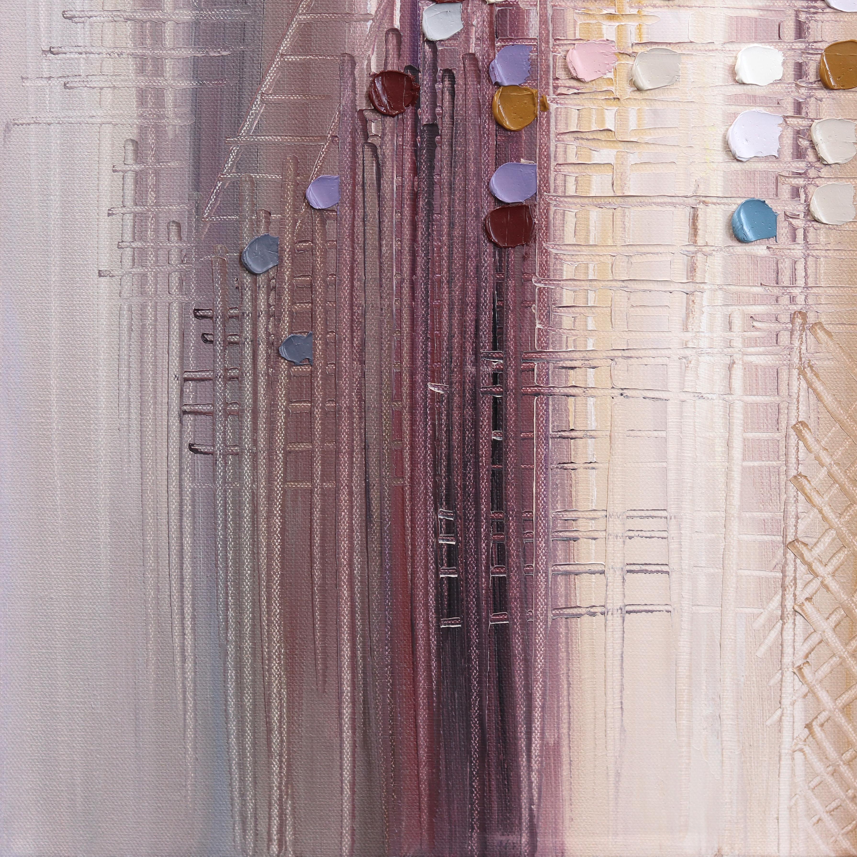 I dipinti originali e astratti di Ekaterina Ermilkina sono creati utilizzando un'abile combinazione di applicazione e rimozione di colori a olio con una spatola su tela. Le sue ispirazioni sono gli skyline di grandi città come Manhattan,