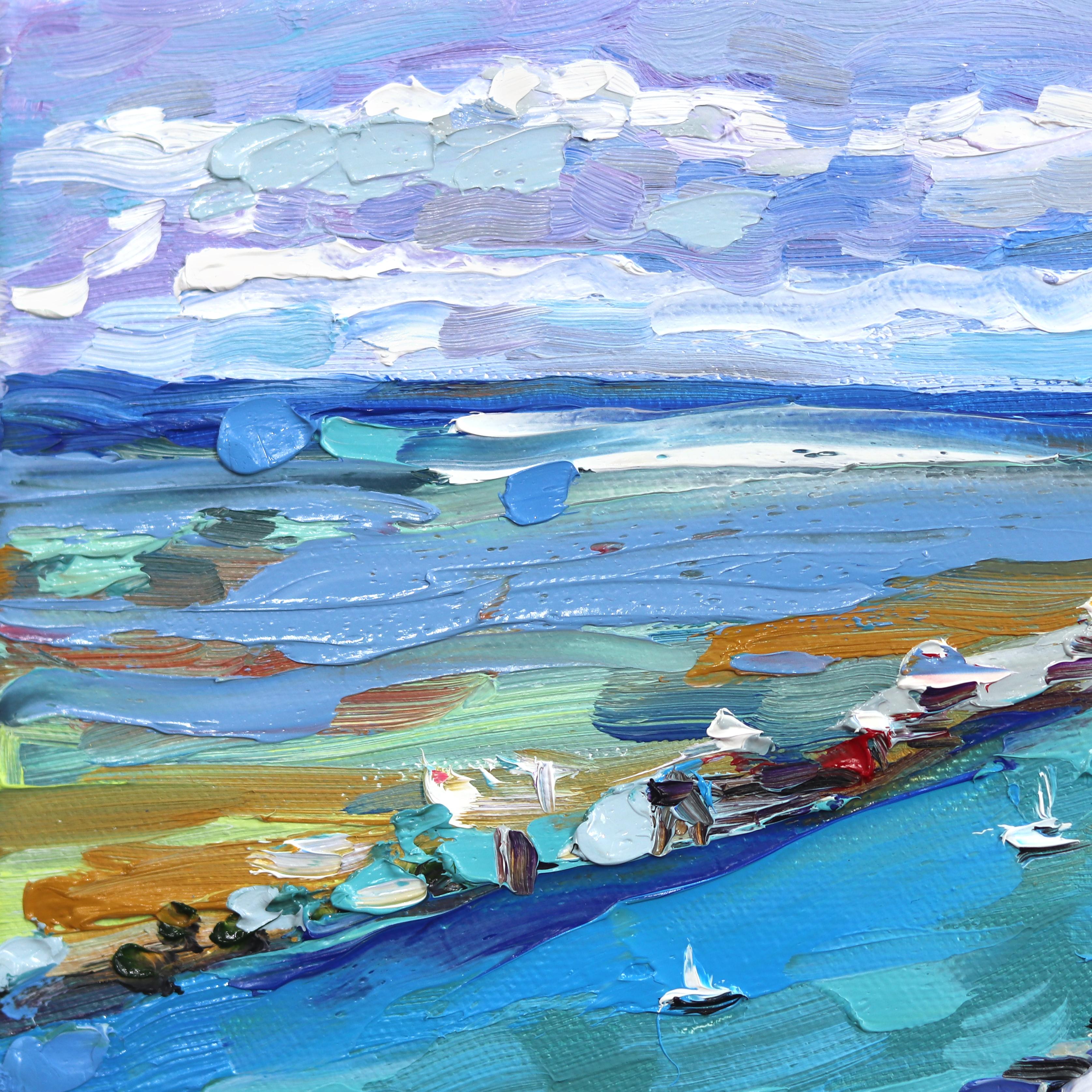 Ekaterina Ermilkina’s original, abstract fine art paintings are created using a skillful combination of applying and removing oil paint with a palette knife on canvas. Her inspirations are the skylines of big cities like Manhattan, Philadelphia, and
