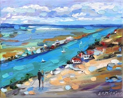 Summer Time - Small Original Impasto Landscape Oil Painting on Canvas