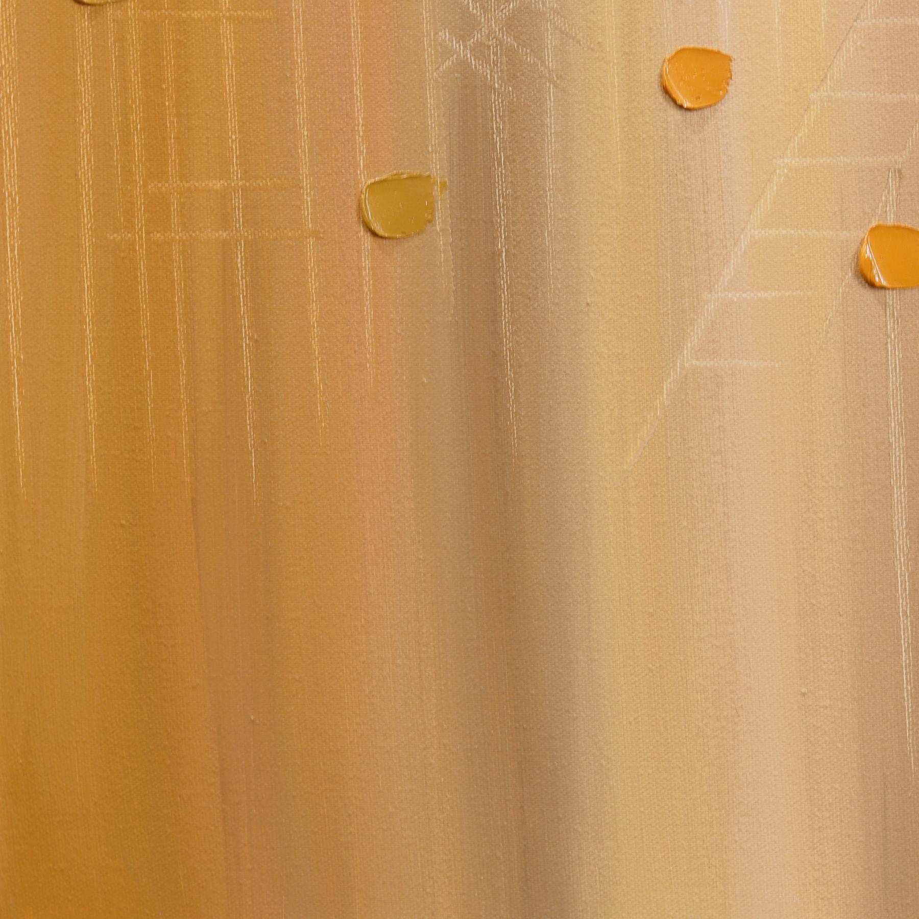 Sun - Abstract Warm Tone Textured Impasto Illuminous Oil Painting on Canvas For Sale 4