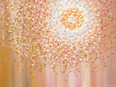 Sonne - Abstrakte warme Töne texturierte Impasto leuchtende Ölgemälde auf Leinwand