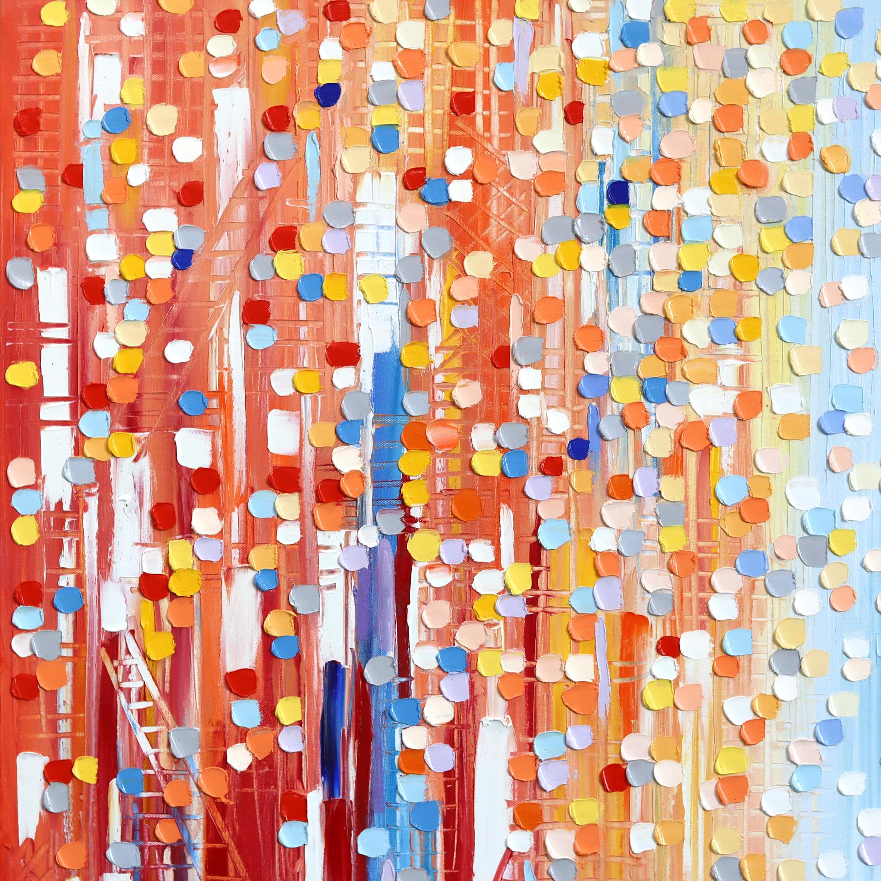 Sunset Dreaming - Abstrakte Farbe getränkt figurative strukturierte Impasto Malerei (Beige), Abstract Painting, von Ekaterina Ermilkina