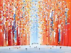 Sunset Dreaming - Abstrakte Farbe getränkt figurative strukturierte Impasto Malerei