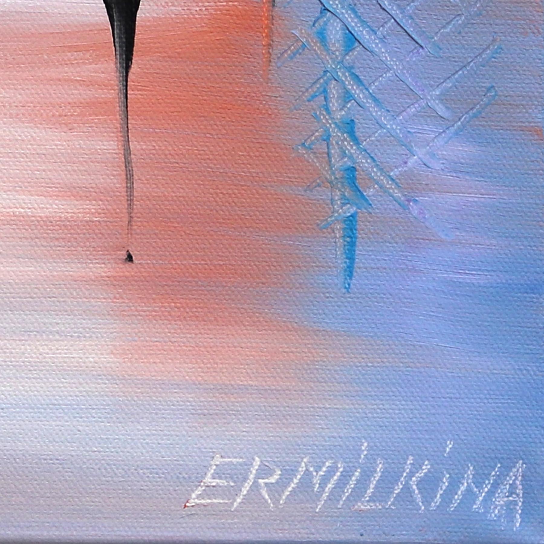 Sunset Dreaming - Figurative Textured Impasto Colorful Oil Painting on Canvas For Sale 6