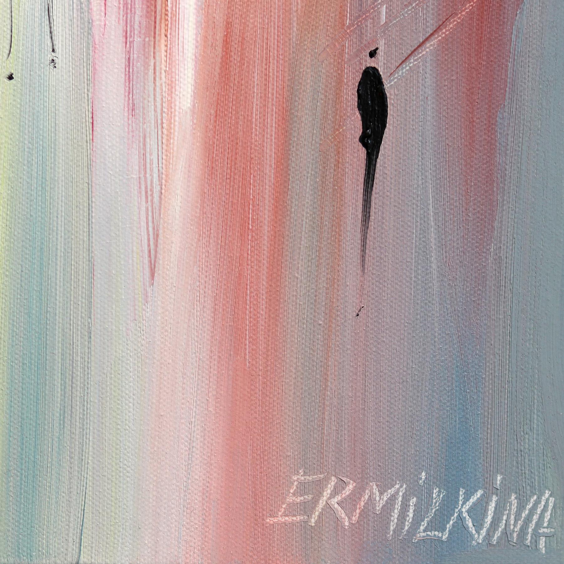 Grande peinture à l'huile rouge « Sunset Reverie » - Abstrait Painting par Ekaterina Ermilkina