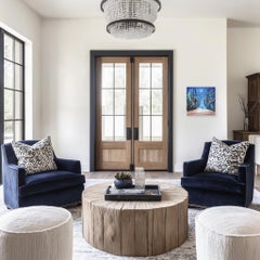 Unter dem Nachthimmel - Abstrakte Cool Tone Figurative Textured Impasto Malerei