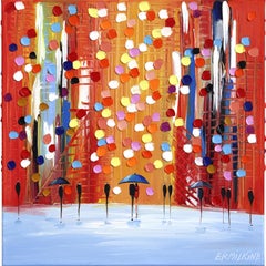 Under The Painted Sky - Colorful Figurative Abstract Textured Impasto Painting