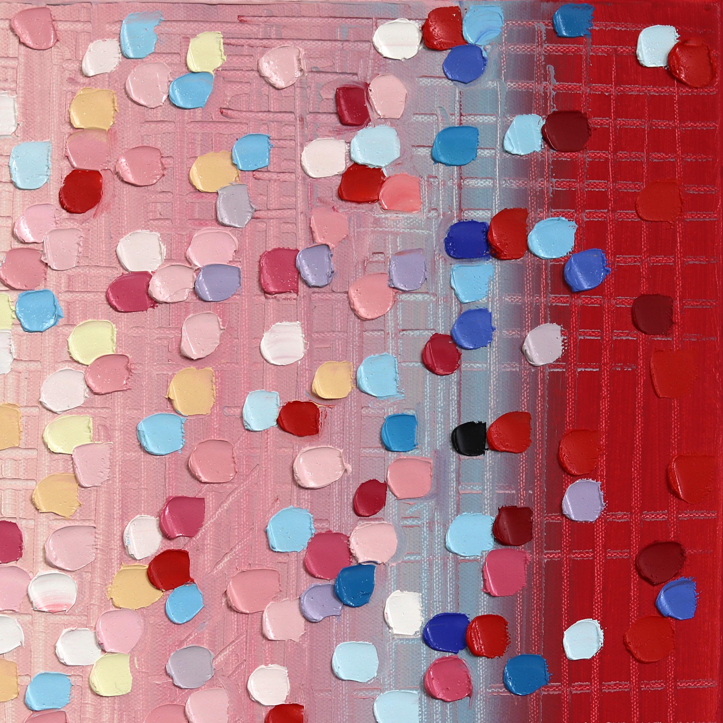 Sussurri d'amore - Pittura ad olio figurativa astratta ad impasto dalla texture vibrante in vendita 2