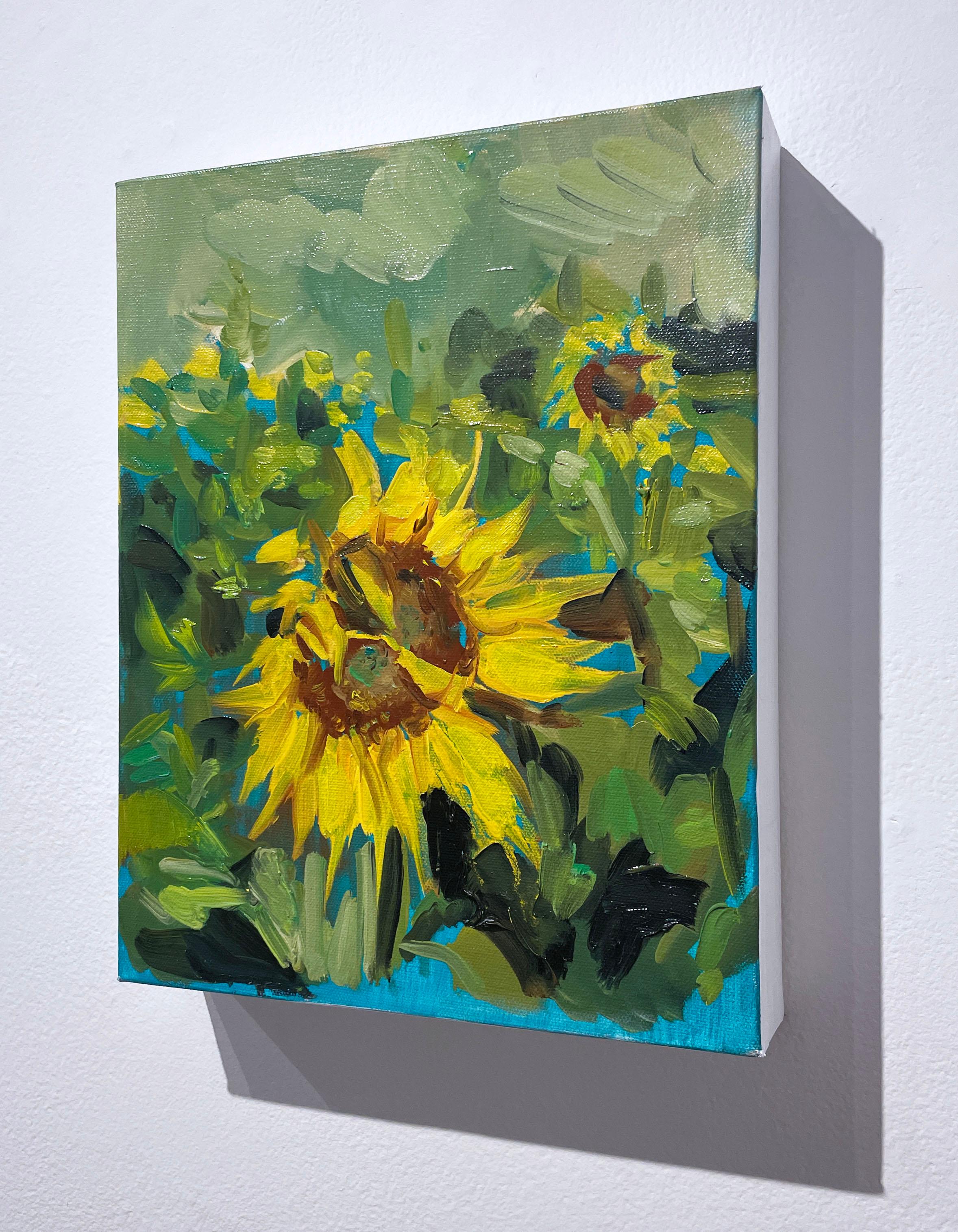 painting a sunflower field