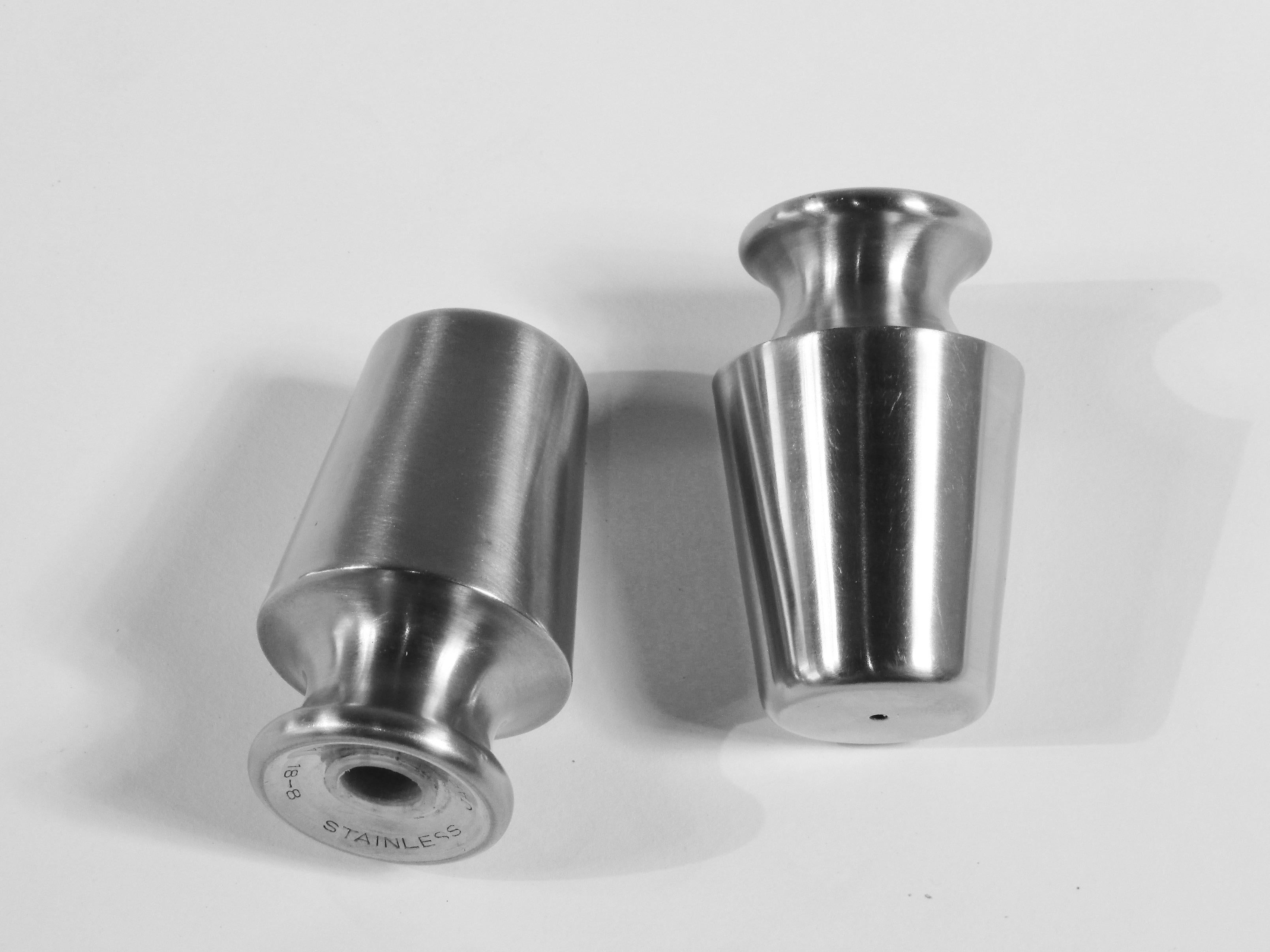 Ekco Eterna Japan Modernist Stainless Steel Salt Pepper Shakers 1