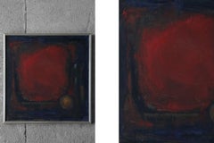 Eke Bjerén, Röd Aften, Oil on Canvas, 1962, Framed