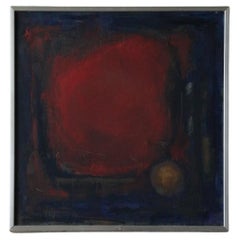 Eke Bjerén, Röd Aften, Oil on Canvas, 1962, Framed