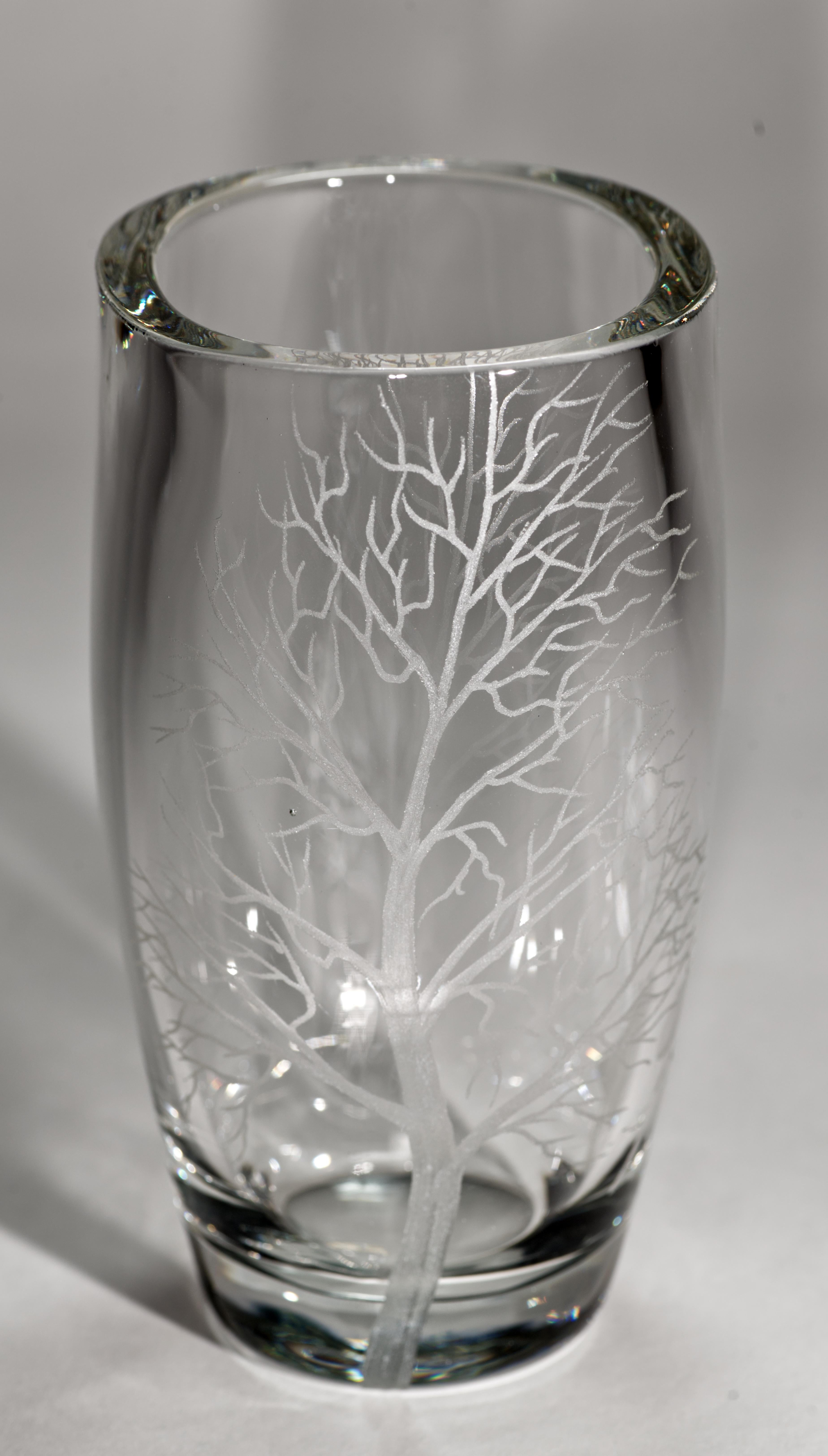 Cristallo Vaso di cristallo inciso Ekenäs Sweden, si illumina ai raggi UV in vendita
