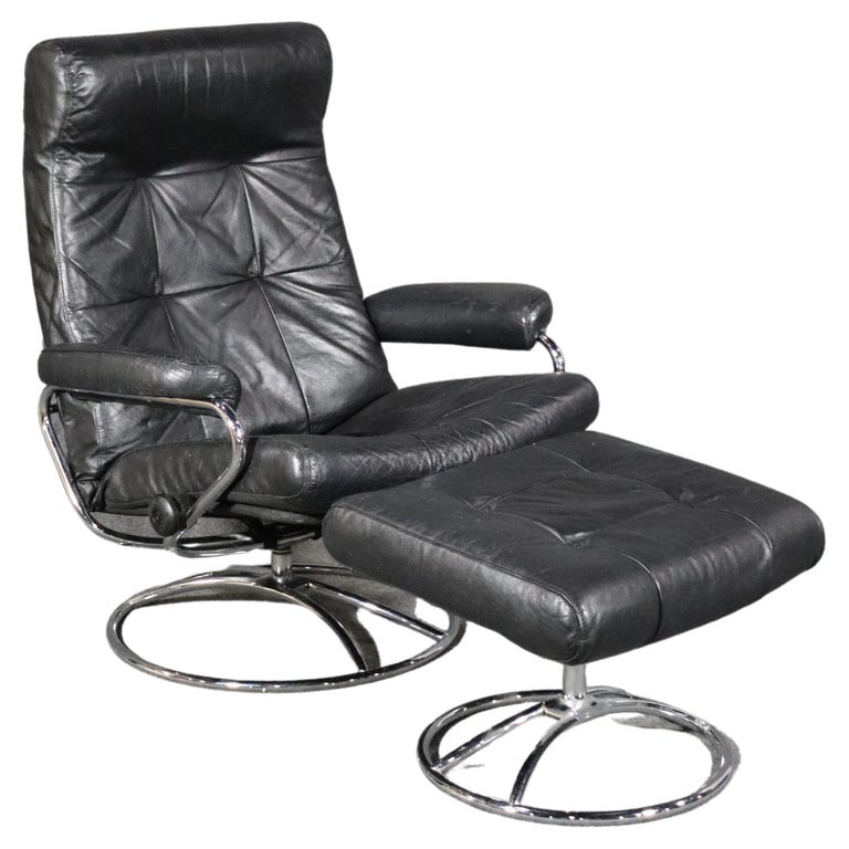 Ekornes Designed Leather Recliner at 1stDibs
