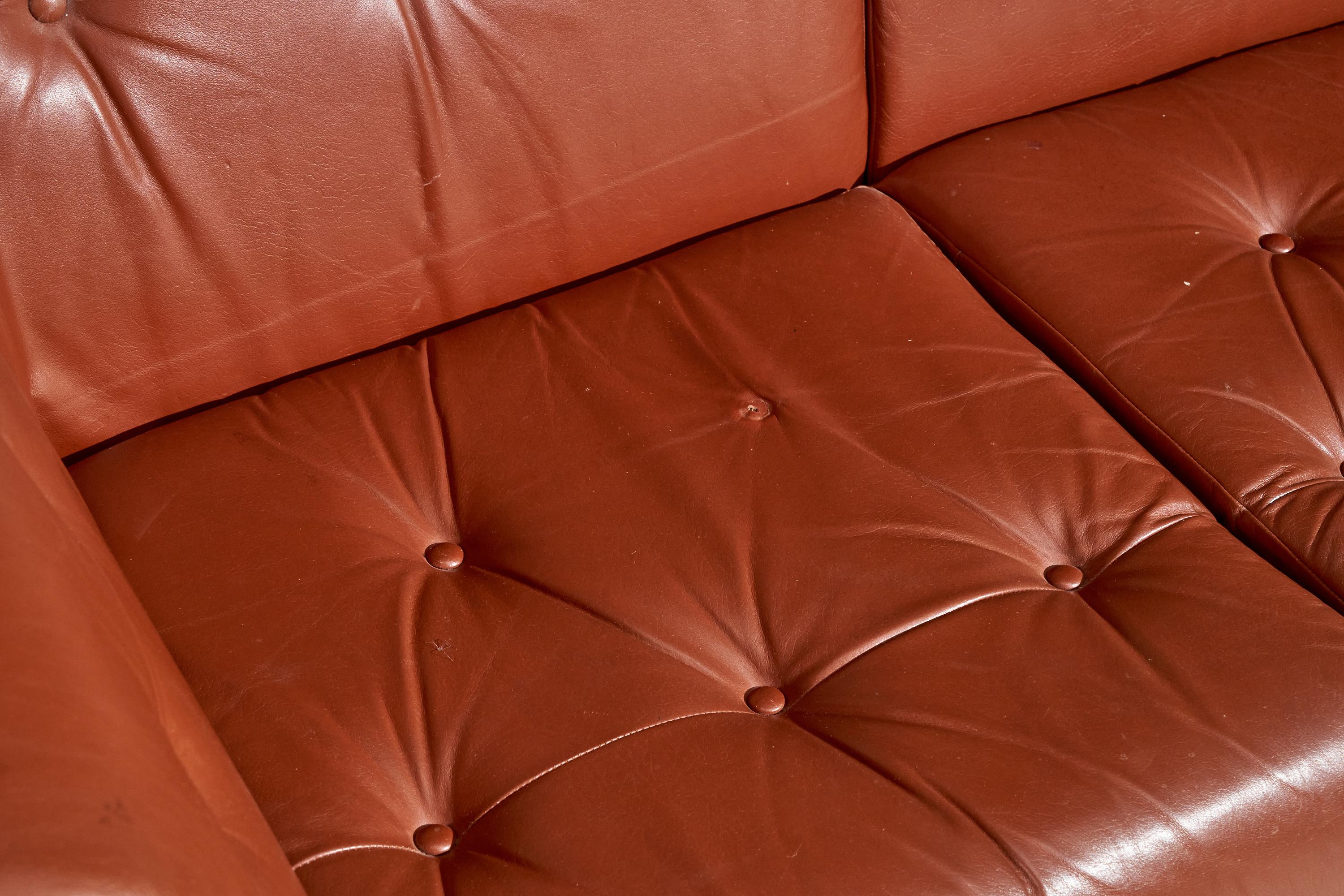 Ekornes Fabrikker, Sectional Sofa, Pine, Leather, Norway, 1970s 6