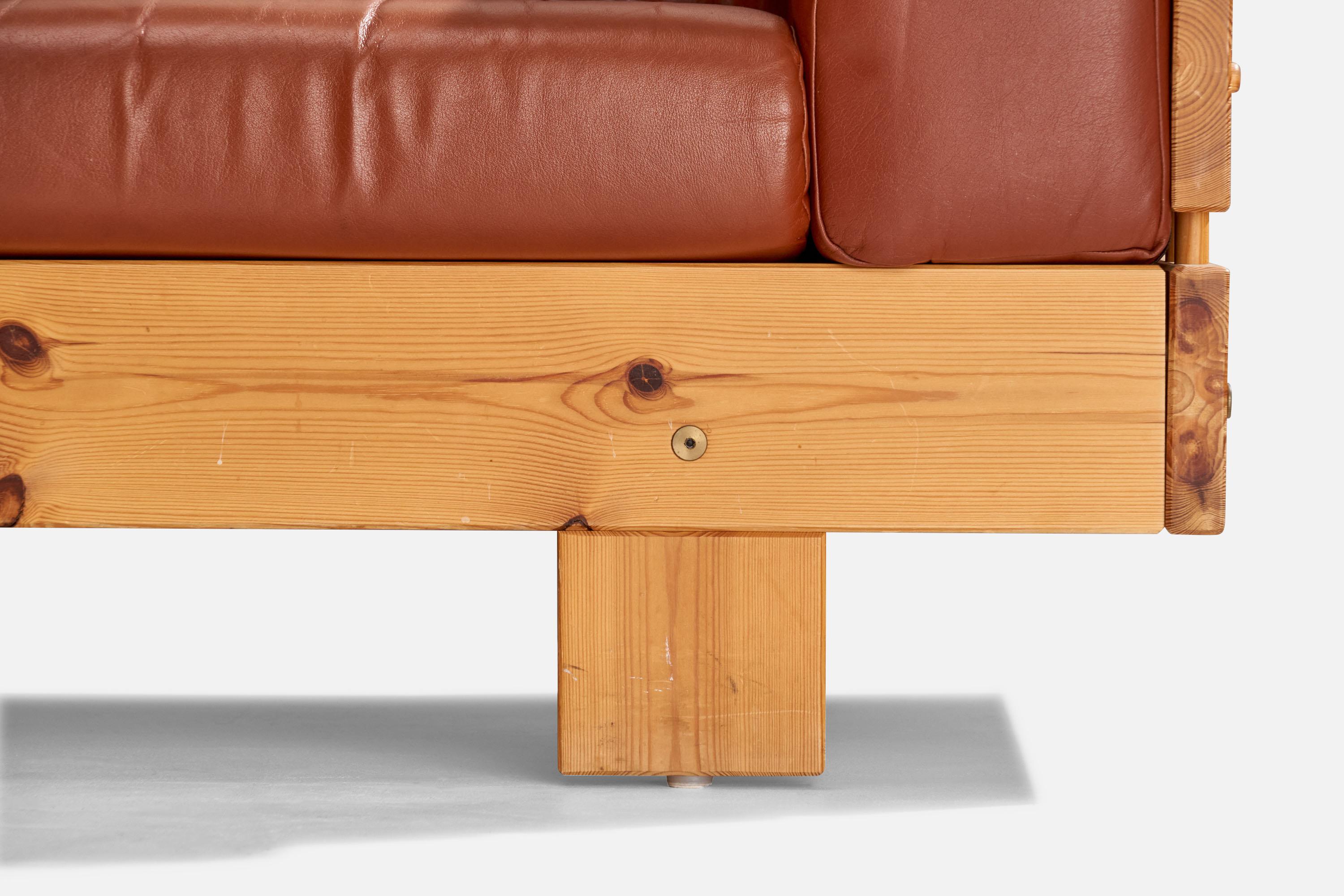 Ekornes Fabrikker, Sectional Sofa, Pine, Leather, Norway, 1970s 3