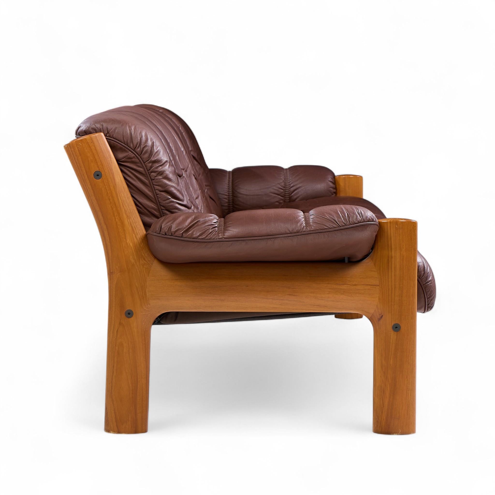 Divano Montana in teak e pelle di Ekornes, metà del secolo scorso in vendita 1