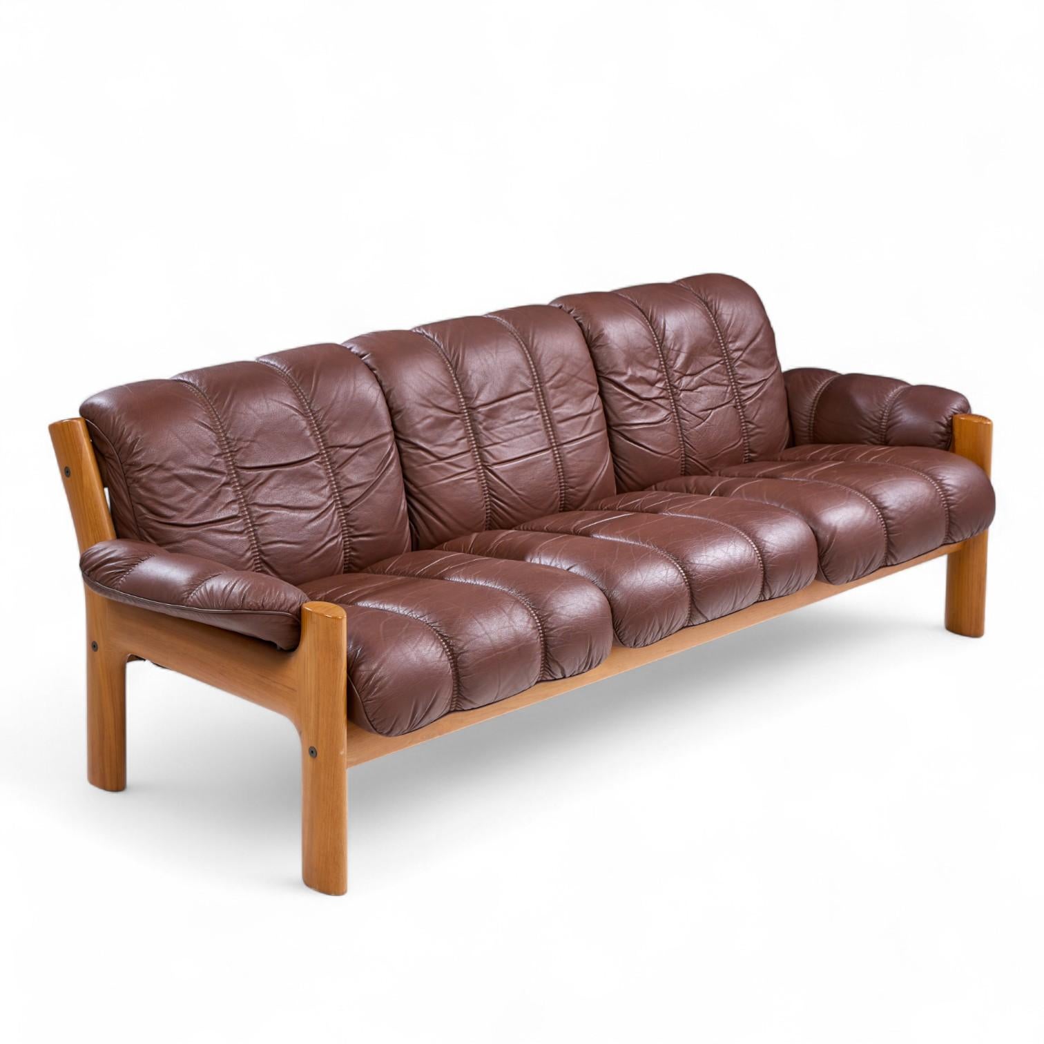Divano Montana in teak e pelle di Ekornes, metà del secolo scorso in vendita 2